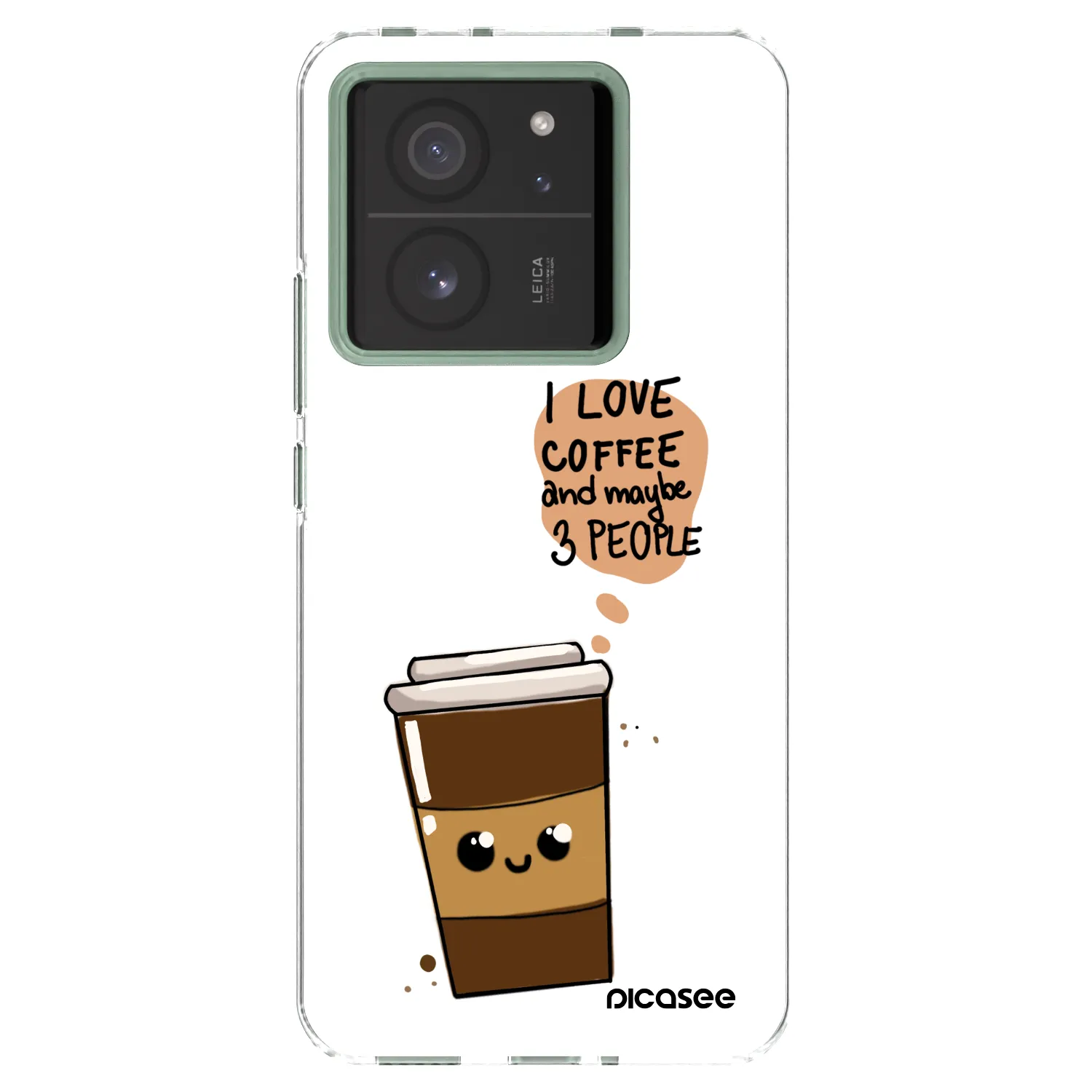 Picasee silikonový průhledný obal pro Xiaomi 13T - Cute coffee