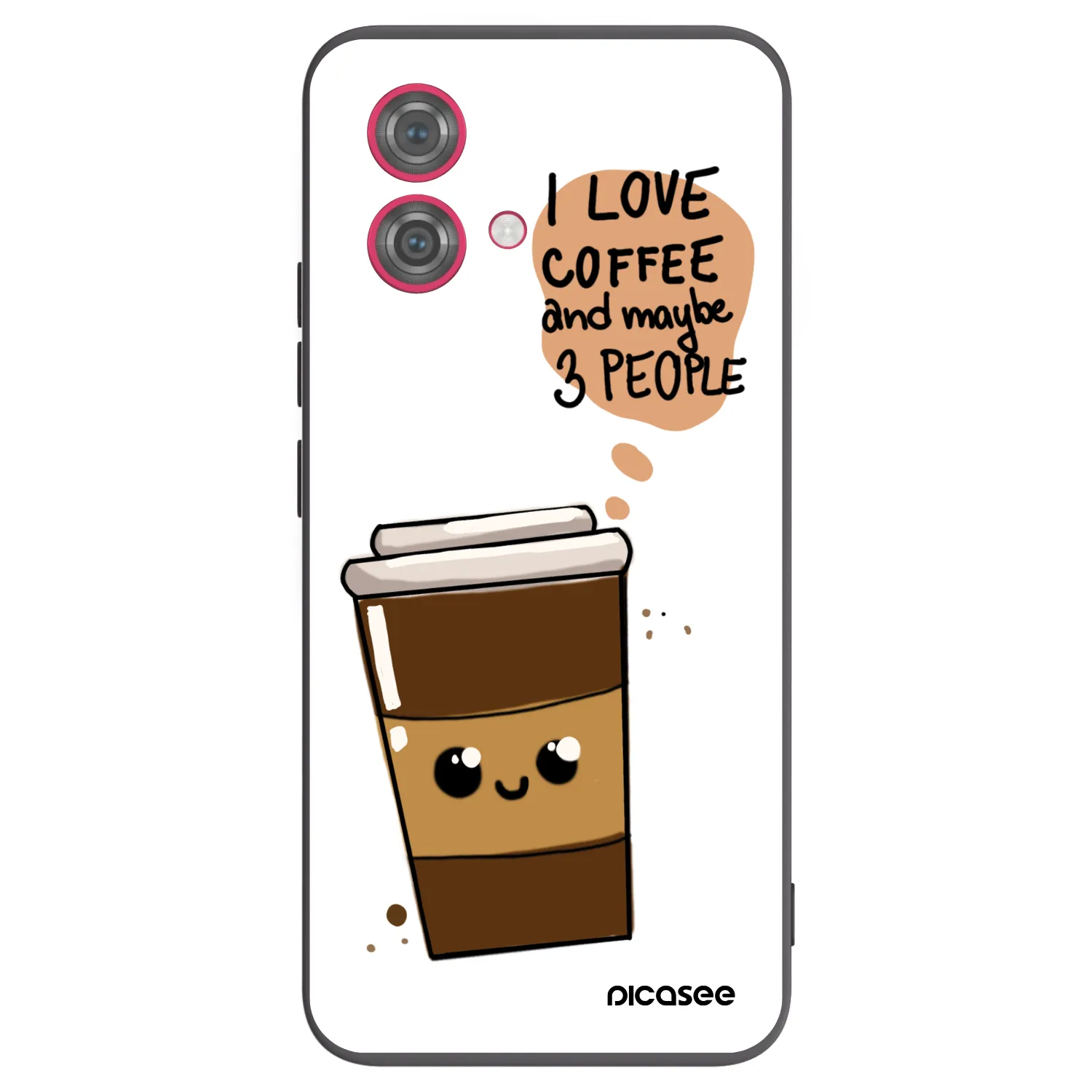 Picasee silikonový černý obal pro Motorola Moto G84 5G - Cute coffee