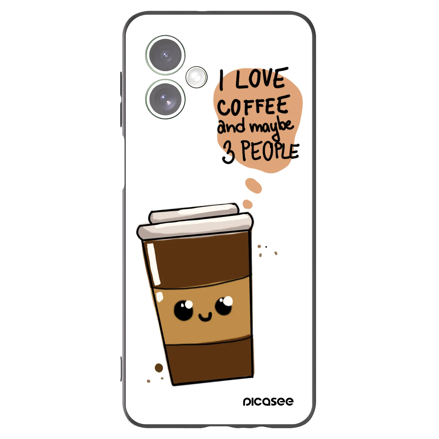 Picasee silikonový černý obal pro Motorola Moto G54 5G - Cute coffee