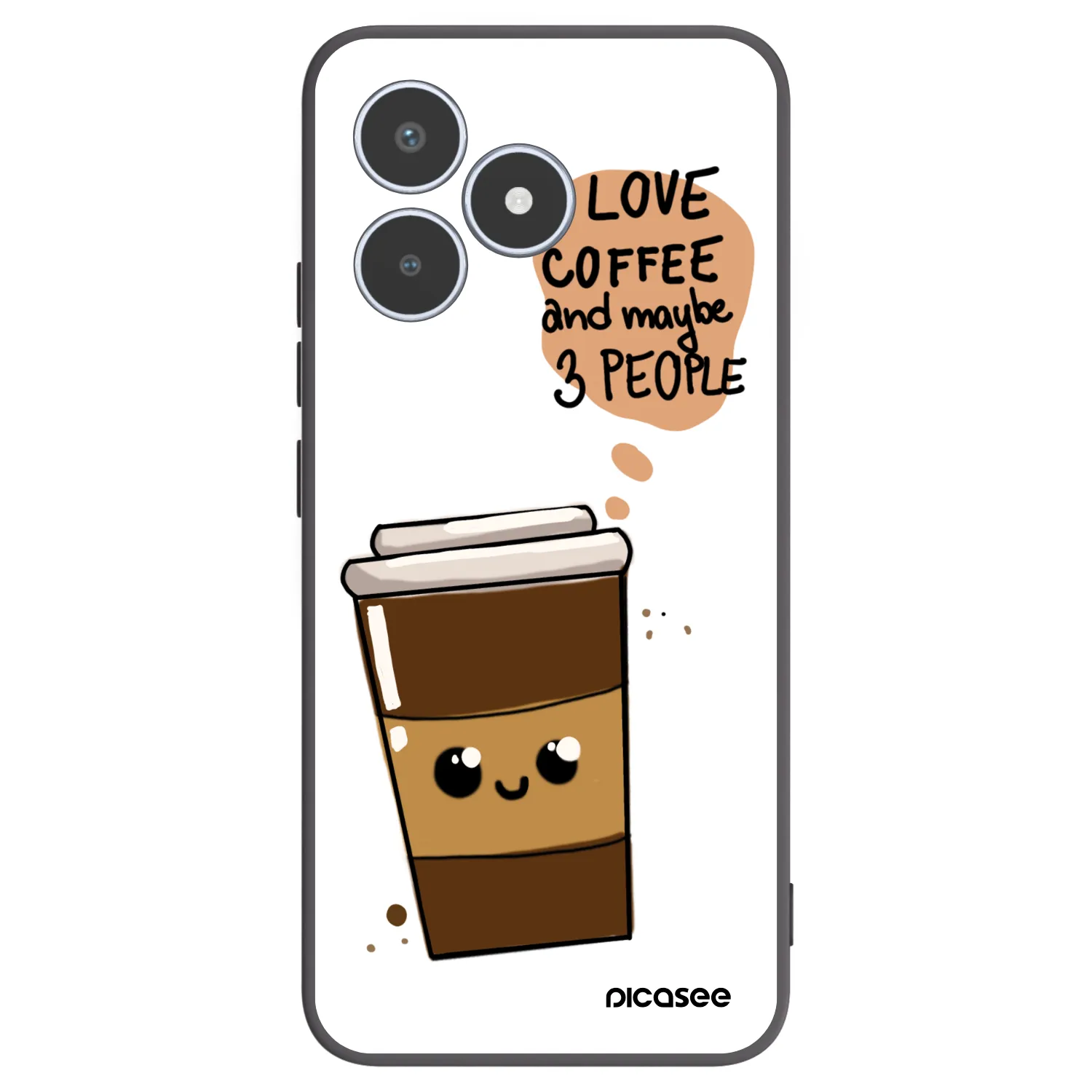 Picasee silikonový černý obal pro Realme C53 - Cute coffee