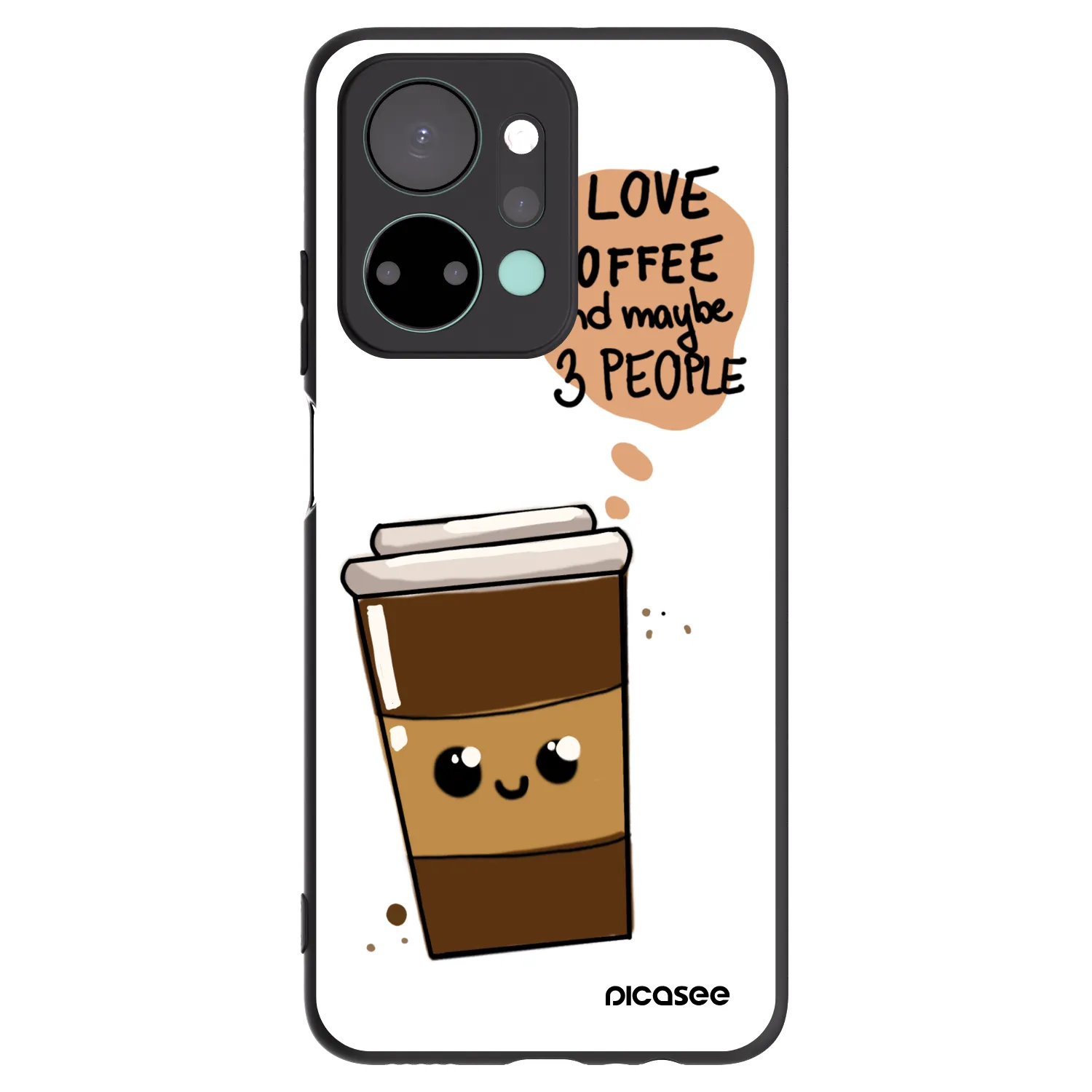 Picasee silikonový černý obal pro Honor X7a - Cute coffee