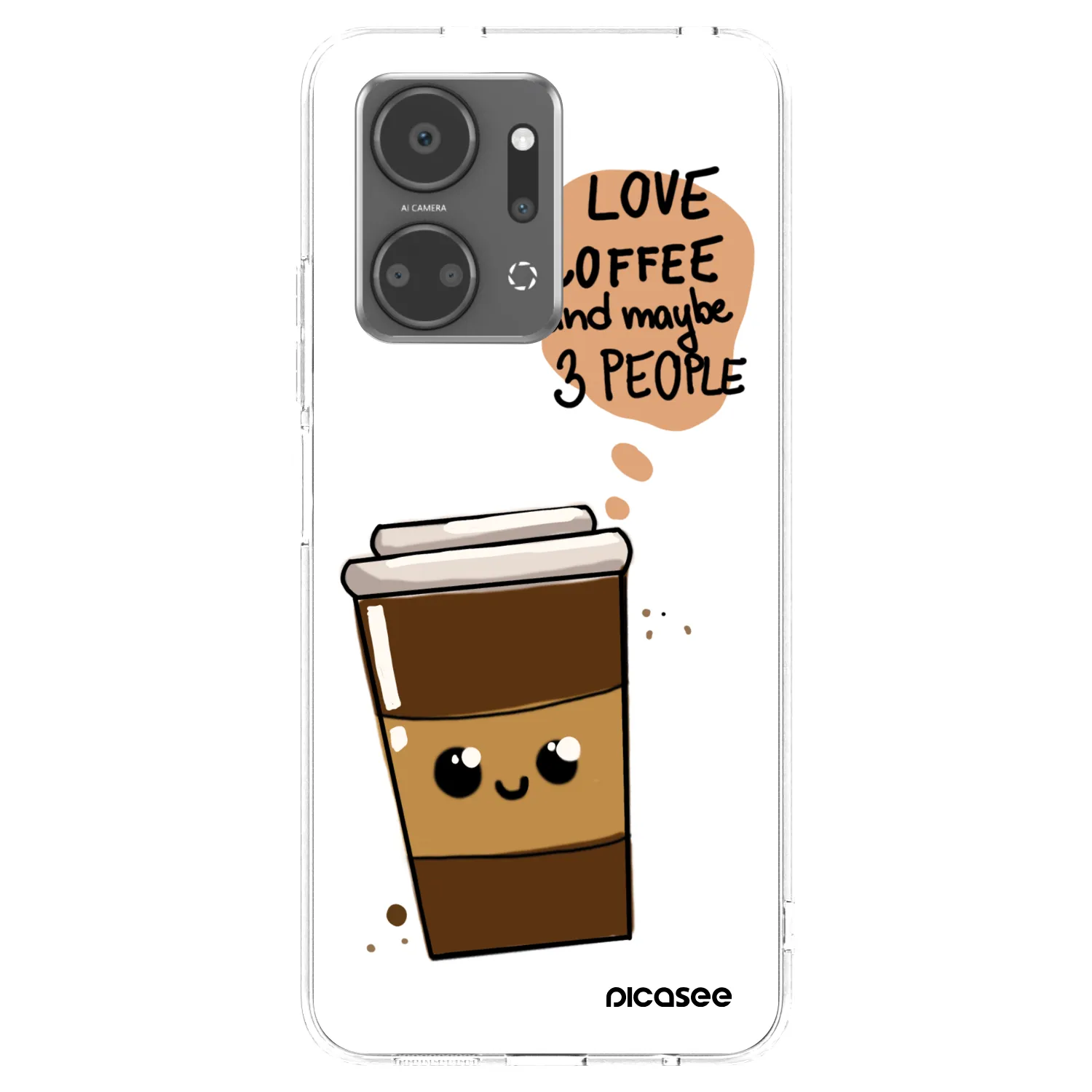 Picasee silikonový průhledný obal pro Honor X7a - Cute coffee