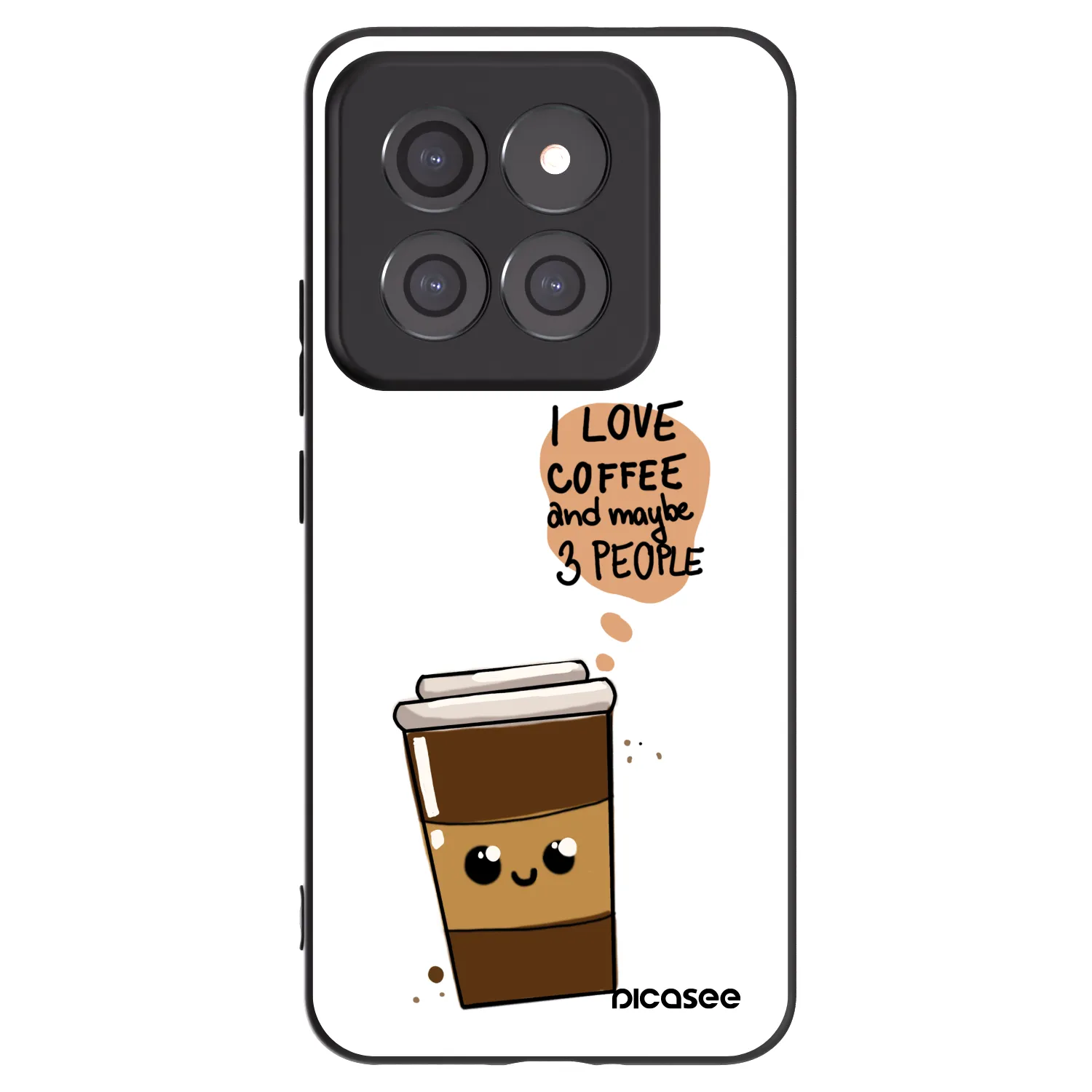 Picasee silikonový černý obal pro Xiaomi 14 Pro - Cute coffee