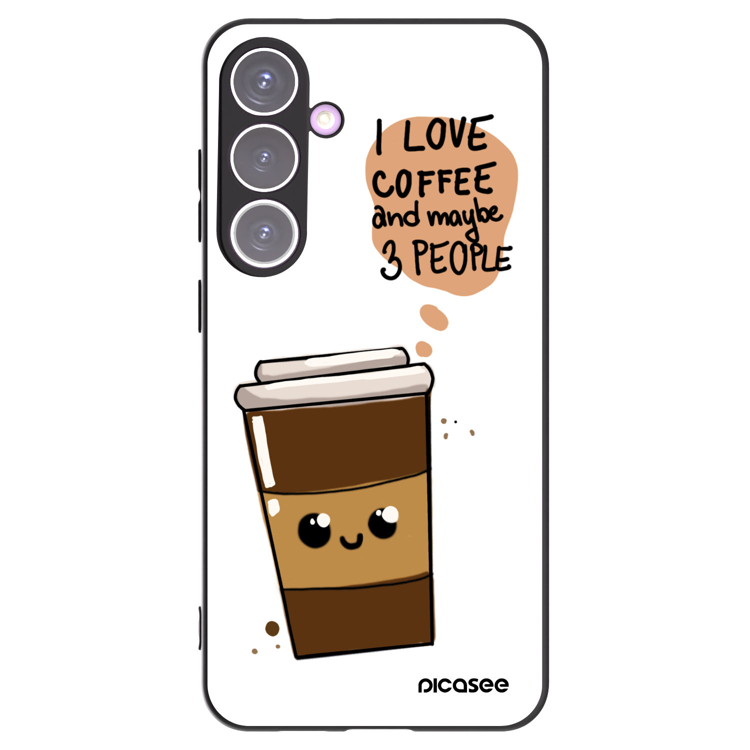 Picasee silikonový černý obal pro Samsung Galaxy S24+ S926B 5G - Cute coffee