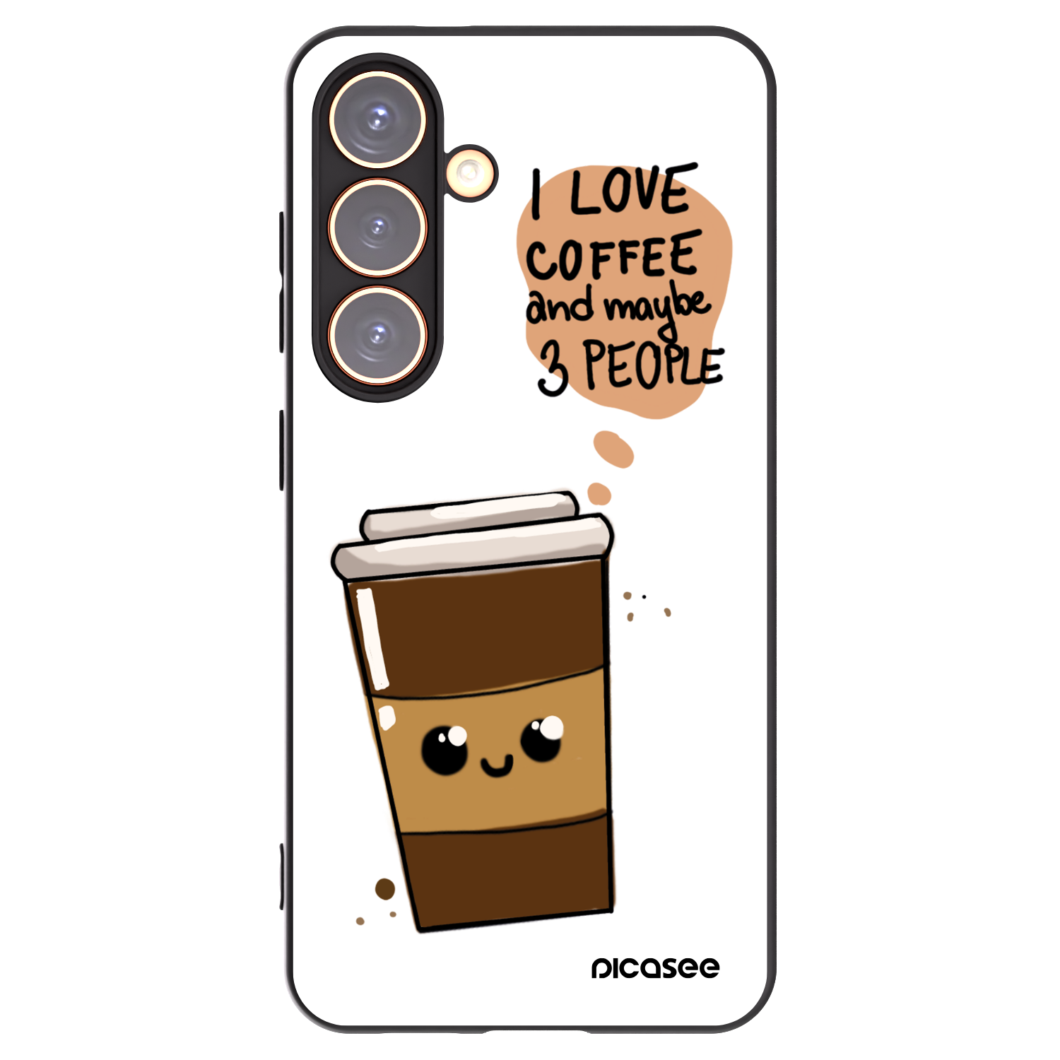Picasee silikonový černý obal pro Samsung Galaxy S24 S921B 5G - Cute coffee