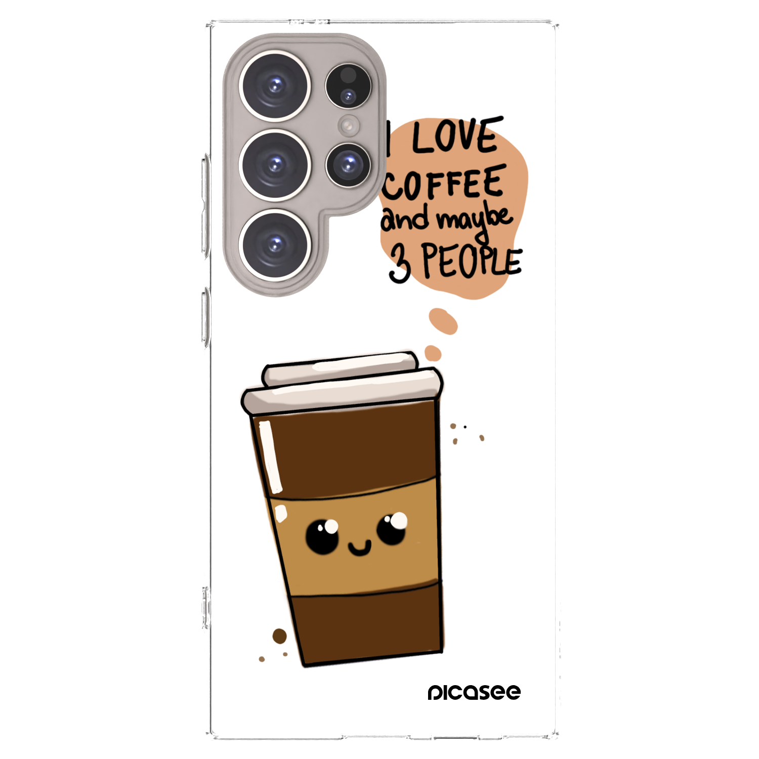 Picasee silikonový průhledný obal pro Samsung Galaxy S24 Ultra S928B 5G - Cute coffee