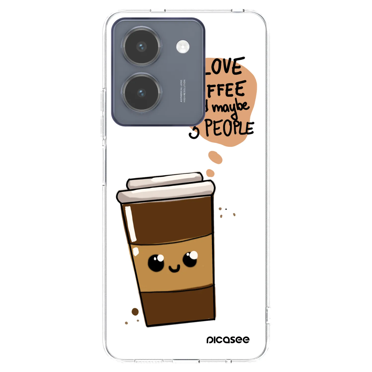 Picasee silikonový průhledný obal pro Vivo Y36 4G - Cute coffee