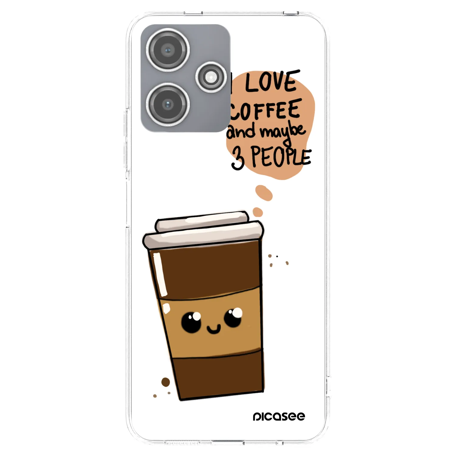 Picasee silikonový průhledný obal pro Xiaomi Redmi 12 5G - Cute coffee