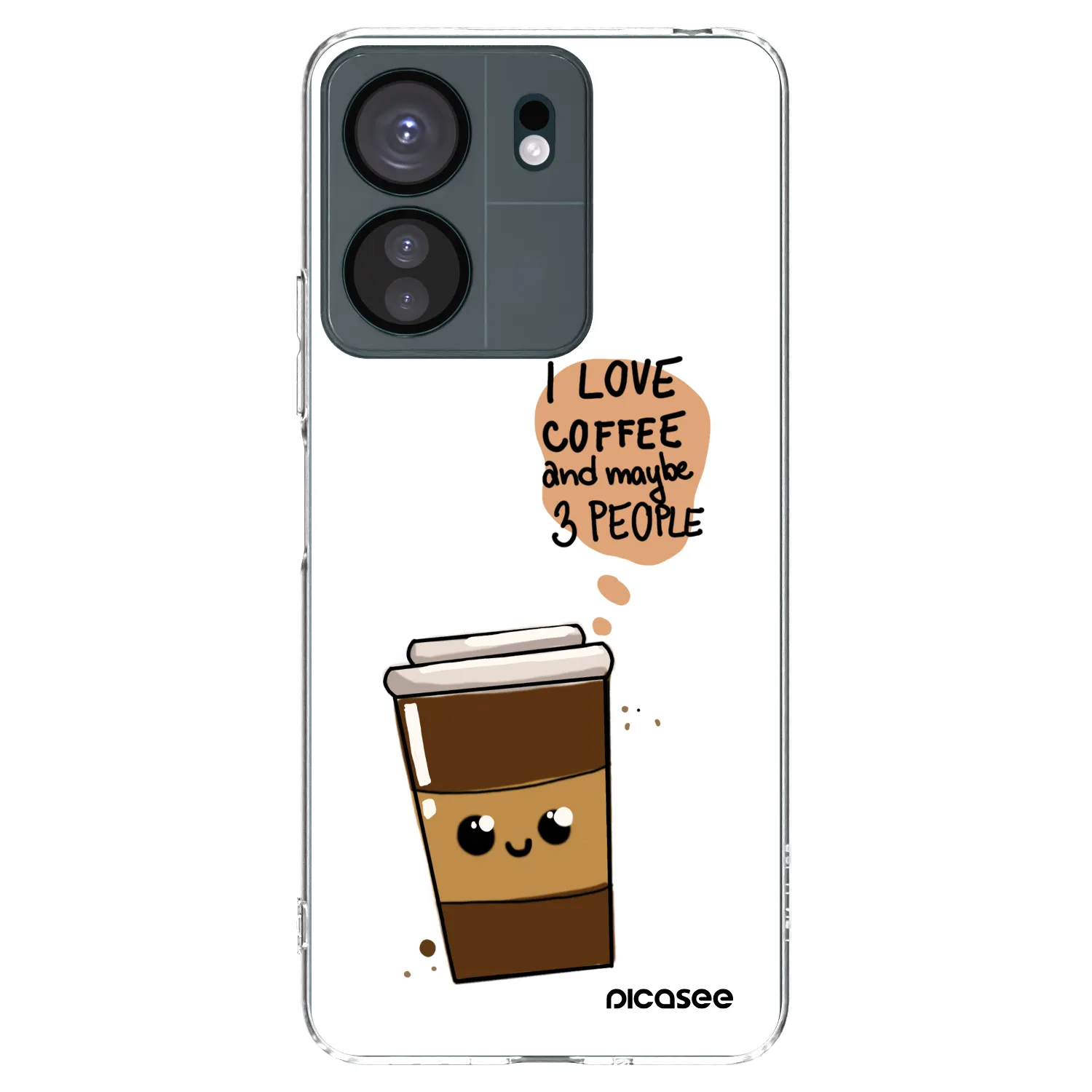 Picasee silikonový průhledný obal pro Xiaomi Redmi 13C 4G - Cute coffee