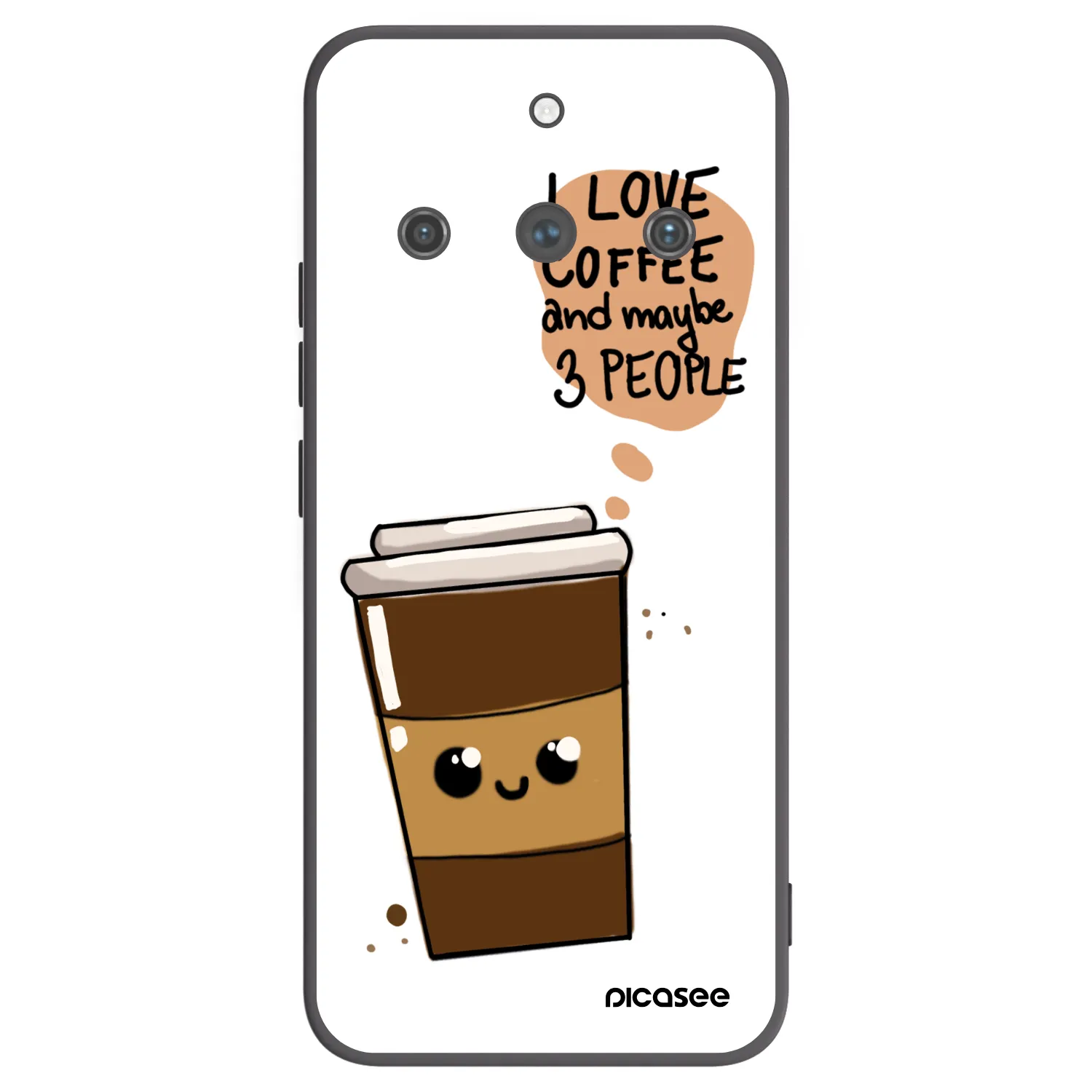 Picasee silikonový černý obal pro Realme 11 Pro+ - Cute coffee