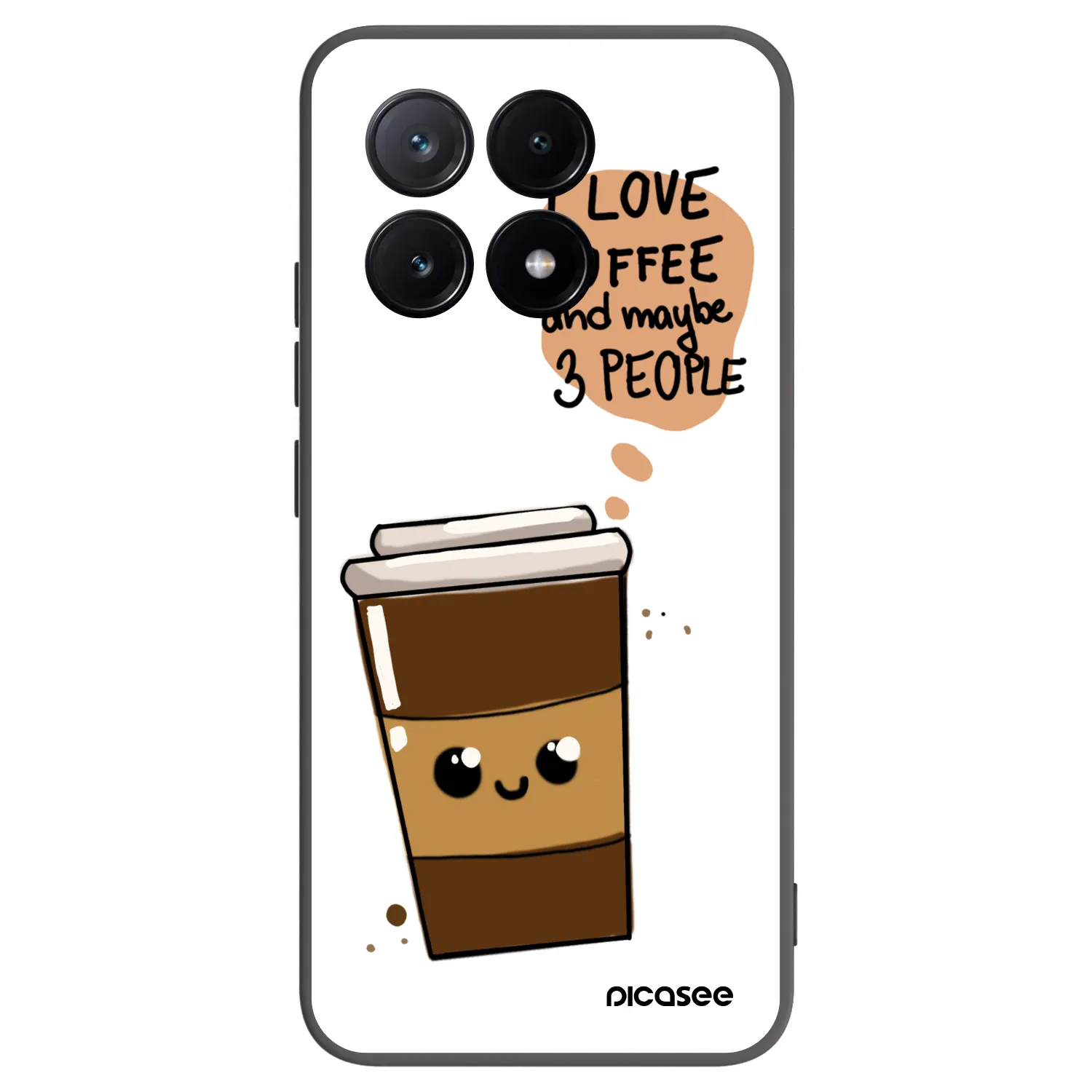 Picasee silikonový černý obal pro Xiaomi Poco X6 Pro - Cute coffee