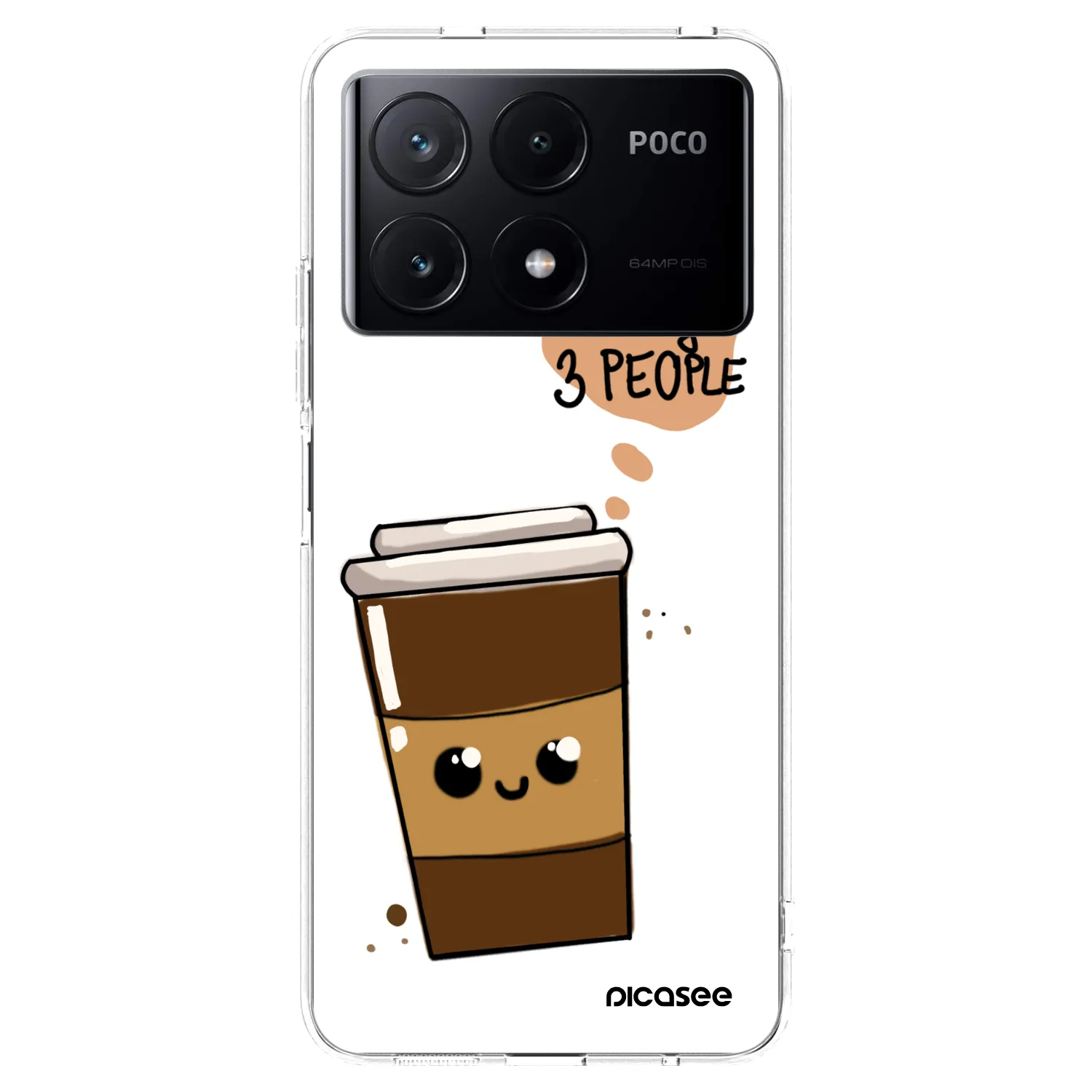Picasee silikonový průhledný obal pro Xiaomi Poco X6 Pro - Cute coffee