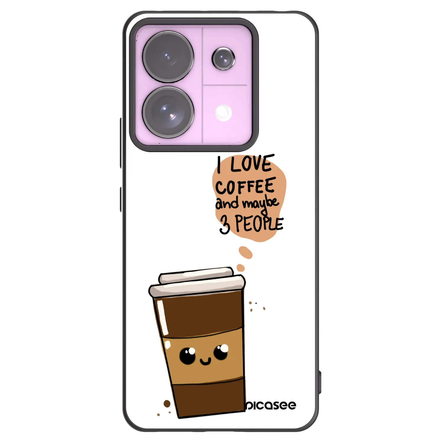 Picasee silikonový černý obal pro Xiaomi Redmi Note 13 Pro 5G - Cute coffee