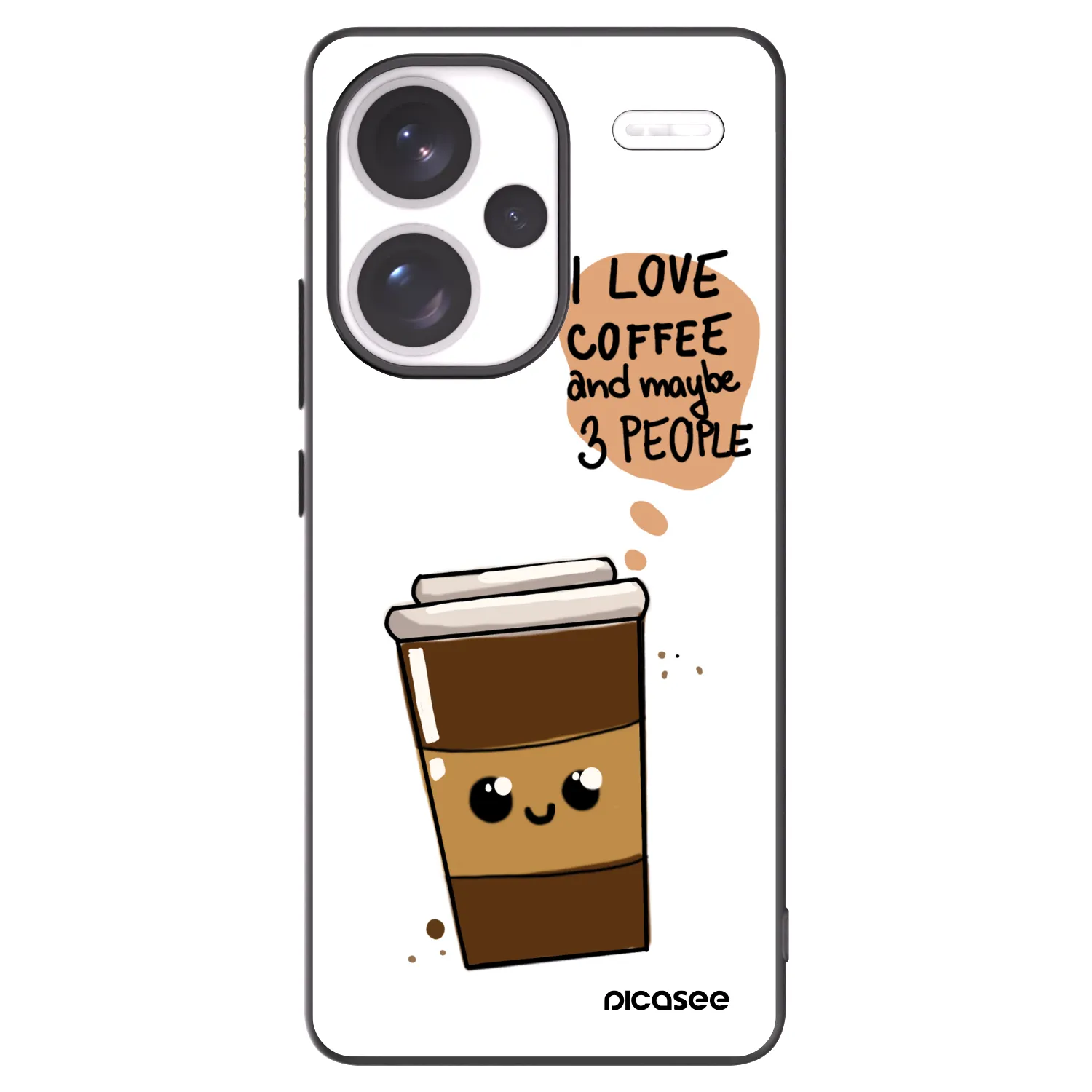 Picasee silikonový černý obal pro Xiaomi Redmi Note 13 Pro+ 5G - Cute coffee