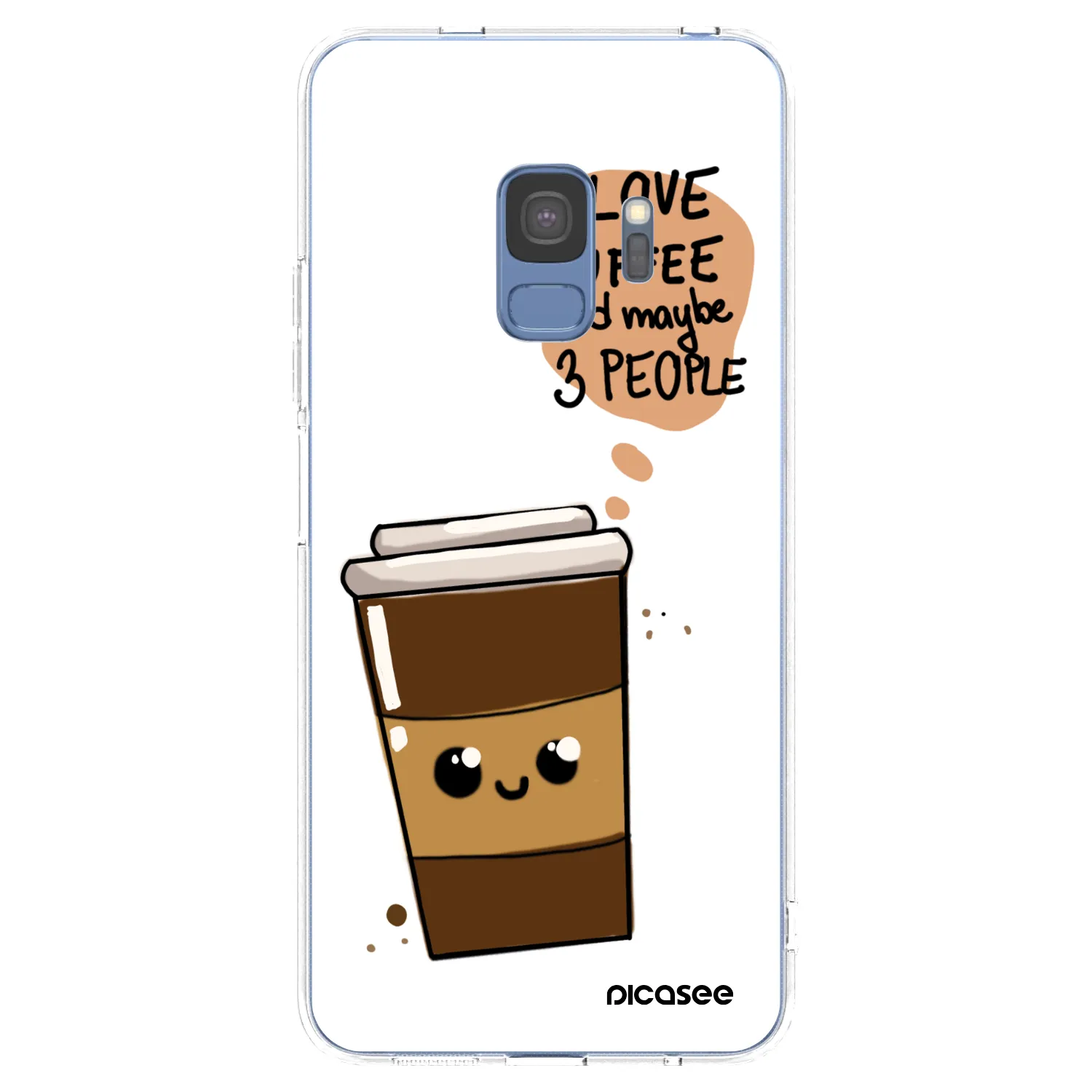 Picasee silikonový průhledný obal pro Samsung Galaxy S9 G960F - Cute coffee