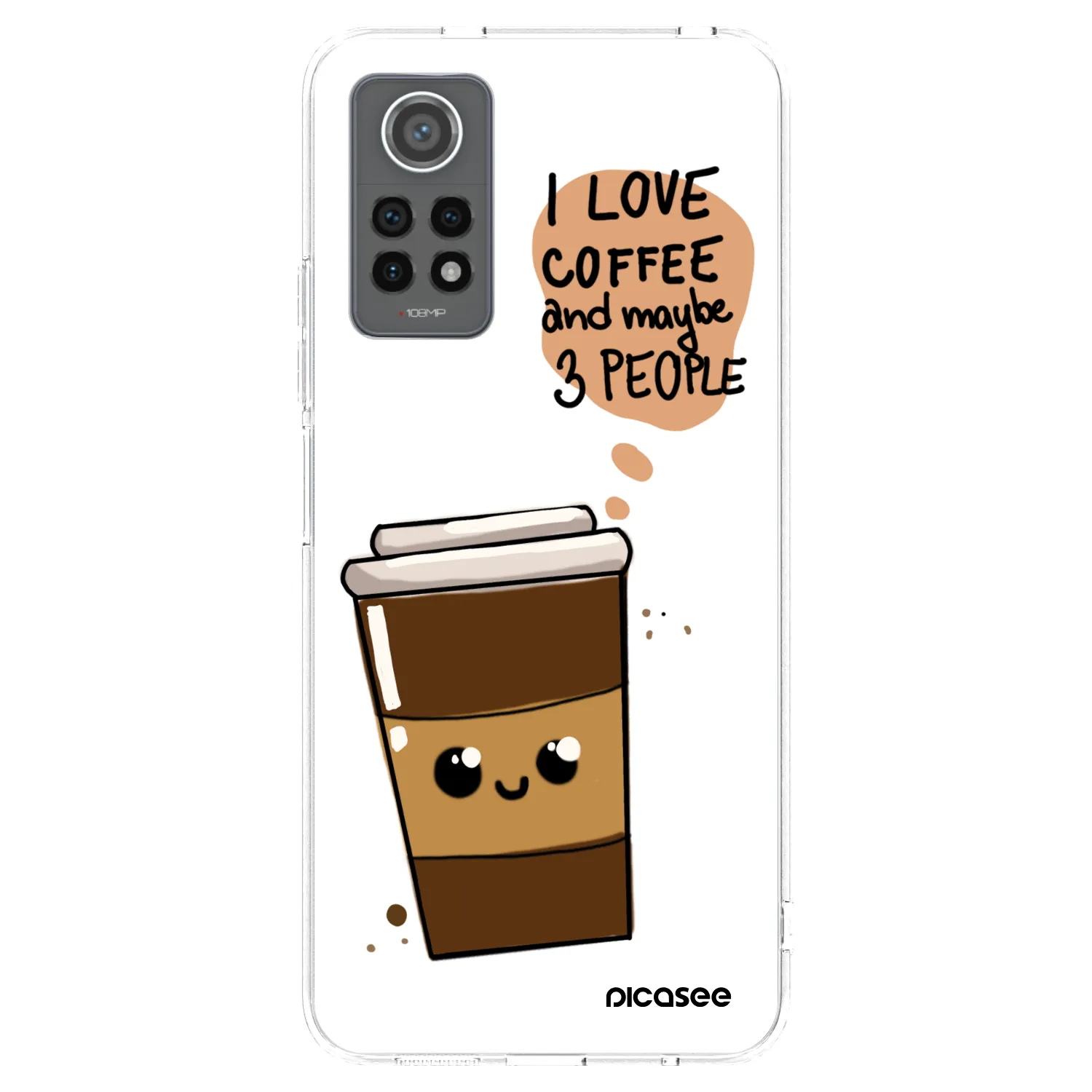 Picasee silikonový průhledný obal pro Xiaomi Redmi Note 12 Pro 4G - Cute coffee