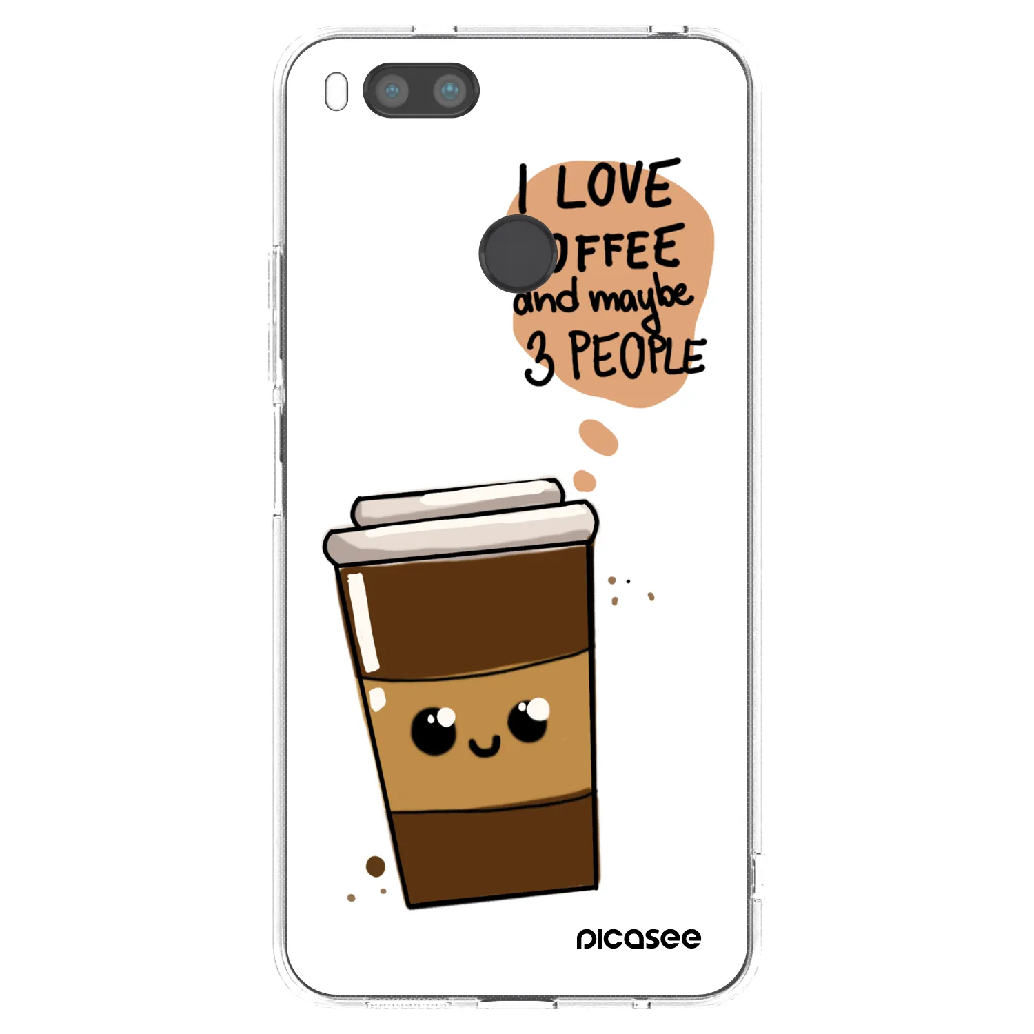 Picasee silikonový průhledný obal pro Xiaomi Mi A1 Global - Cute coffee