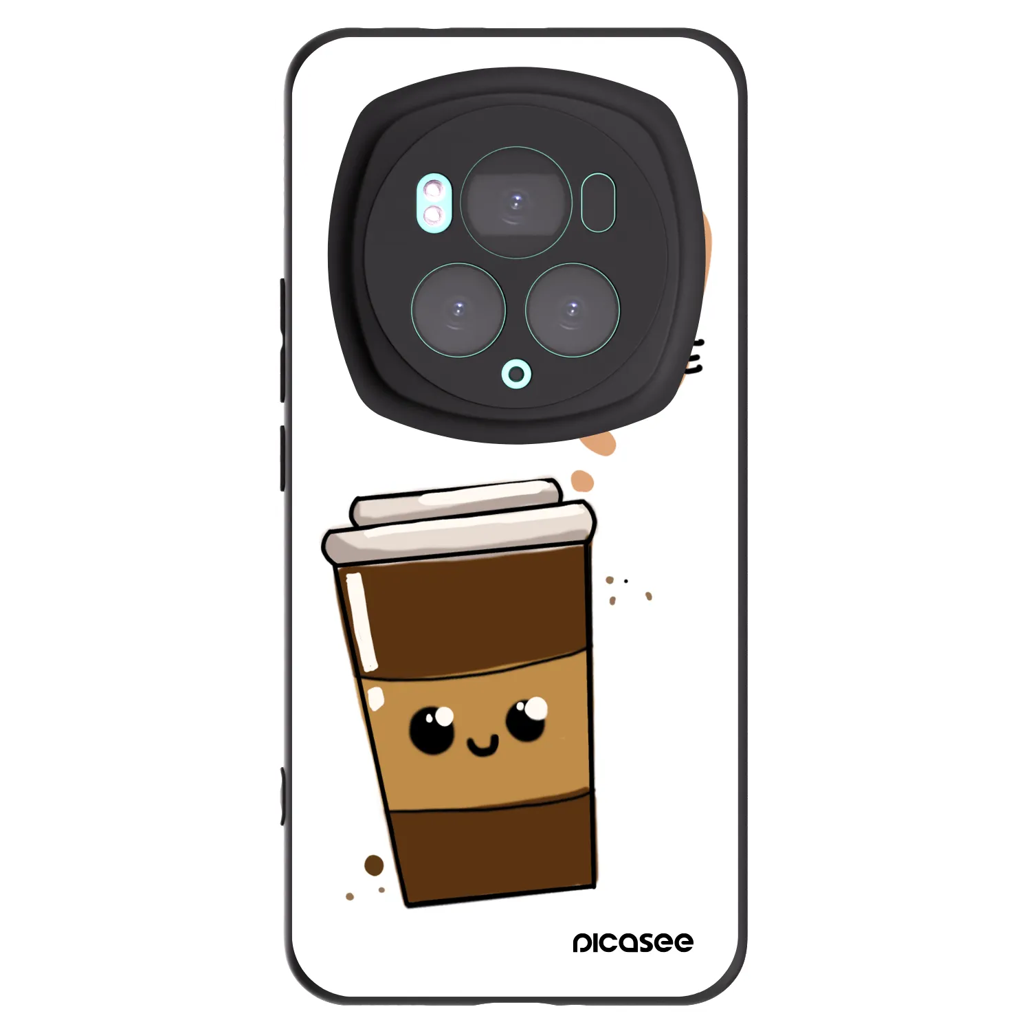Picasee silikonový černý obal pro Honor Magic6 Pro - Cute coffee