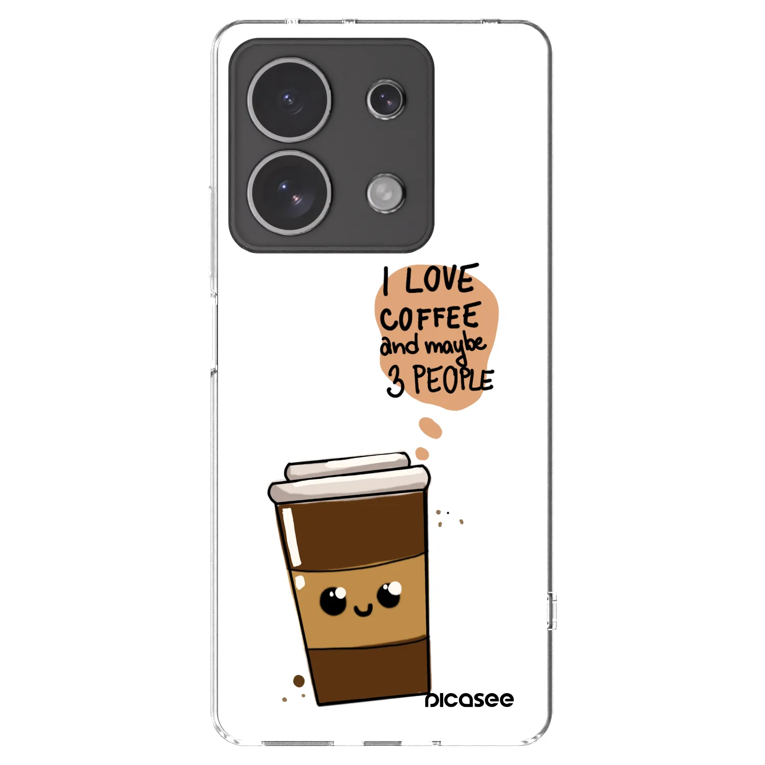 Picasee silikonový průhledný obal pro Xiaomi Redmi Note 13 4G - Cute coffee