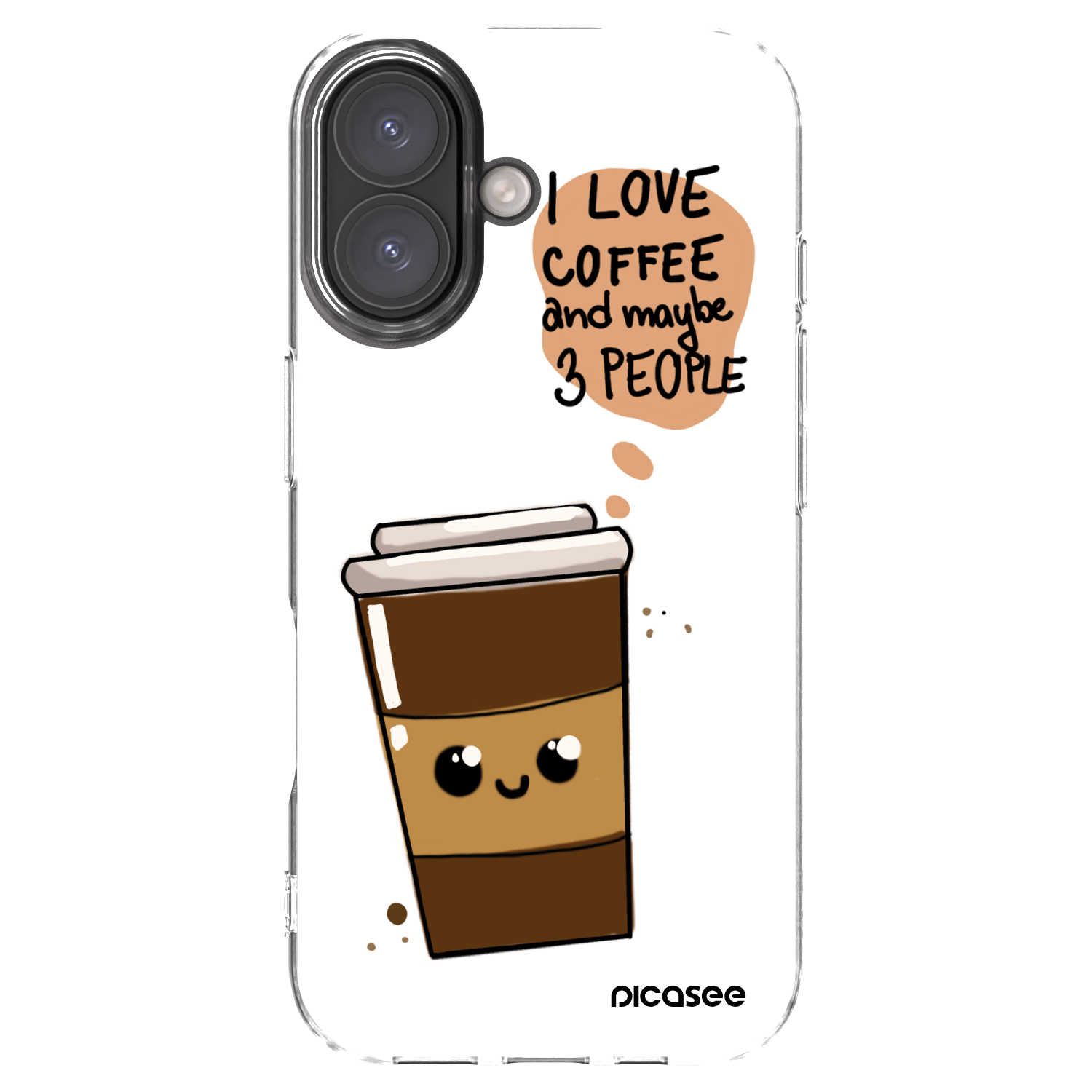 Picasee silikonový průhledný obal pro Apple iPhone 16 - Cute coffee