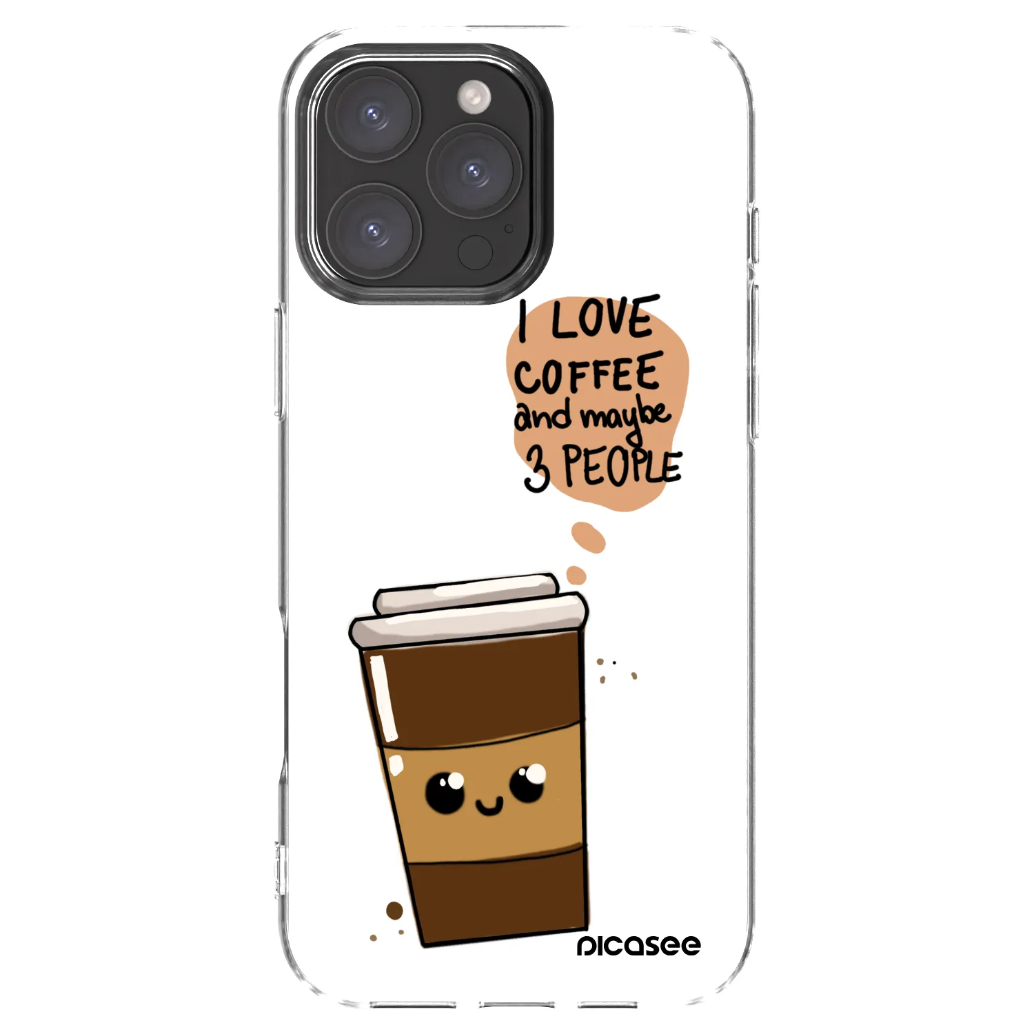 Picasee silikonový průhledný obal pro Apple iPhone 16 Pro Max - Cute coffee