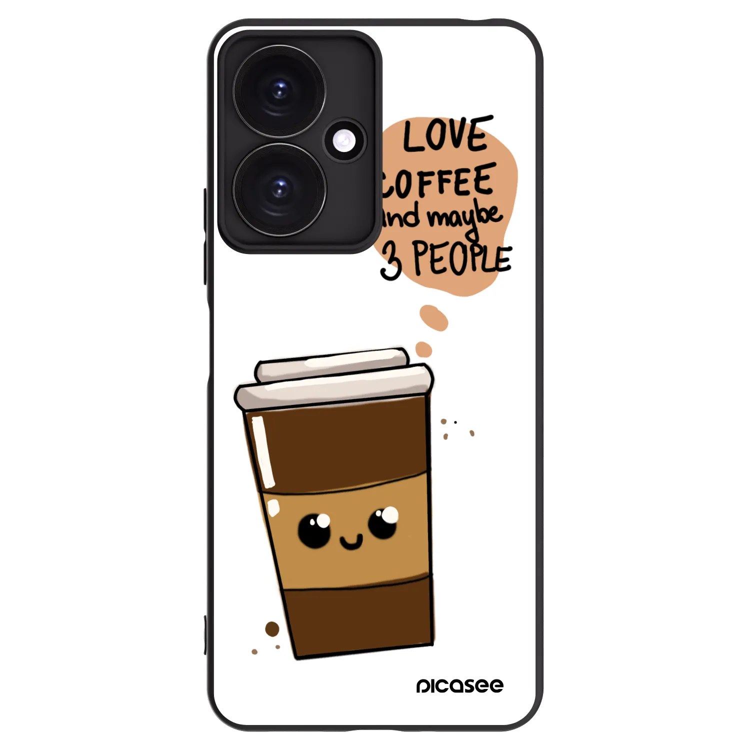 Picasee silikonový černý obal pro Xiaomi Redmi 13C 5G - Cute coffee