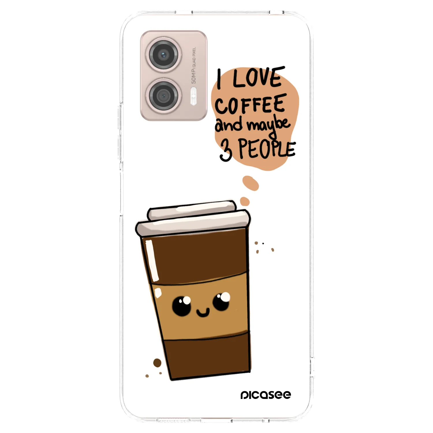 Picasee silikonový průhledný obal pro Motorola Moto G53 5G - Cute coffee