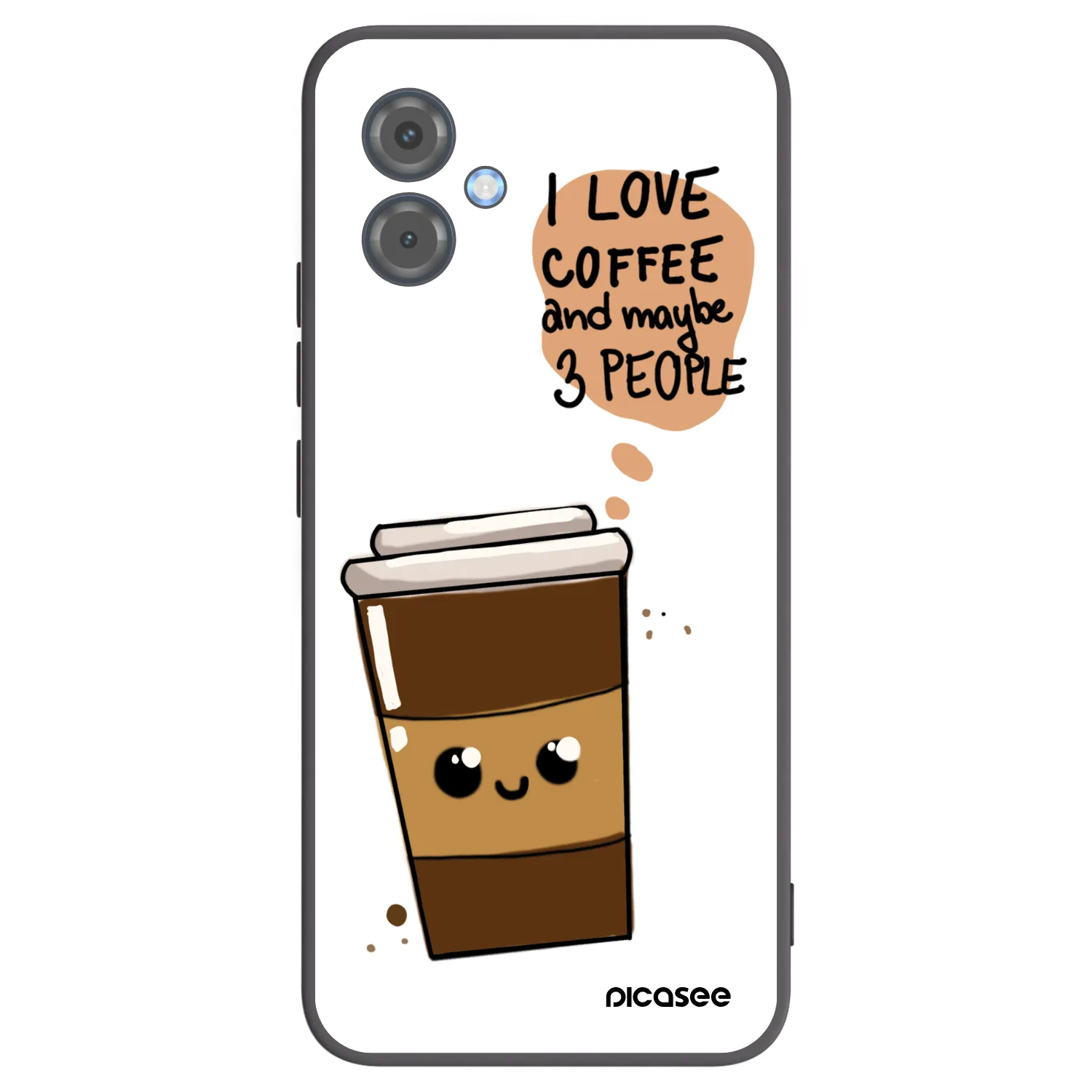 Picasee silikonový černý obal pro Motorola Moto G14 - Cute coffee