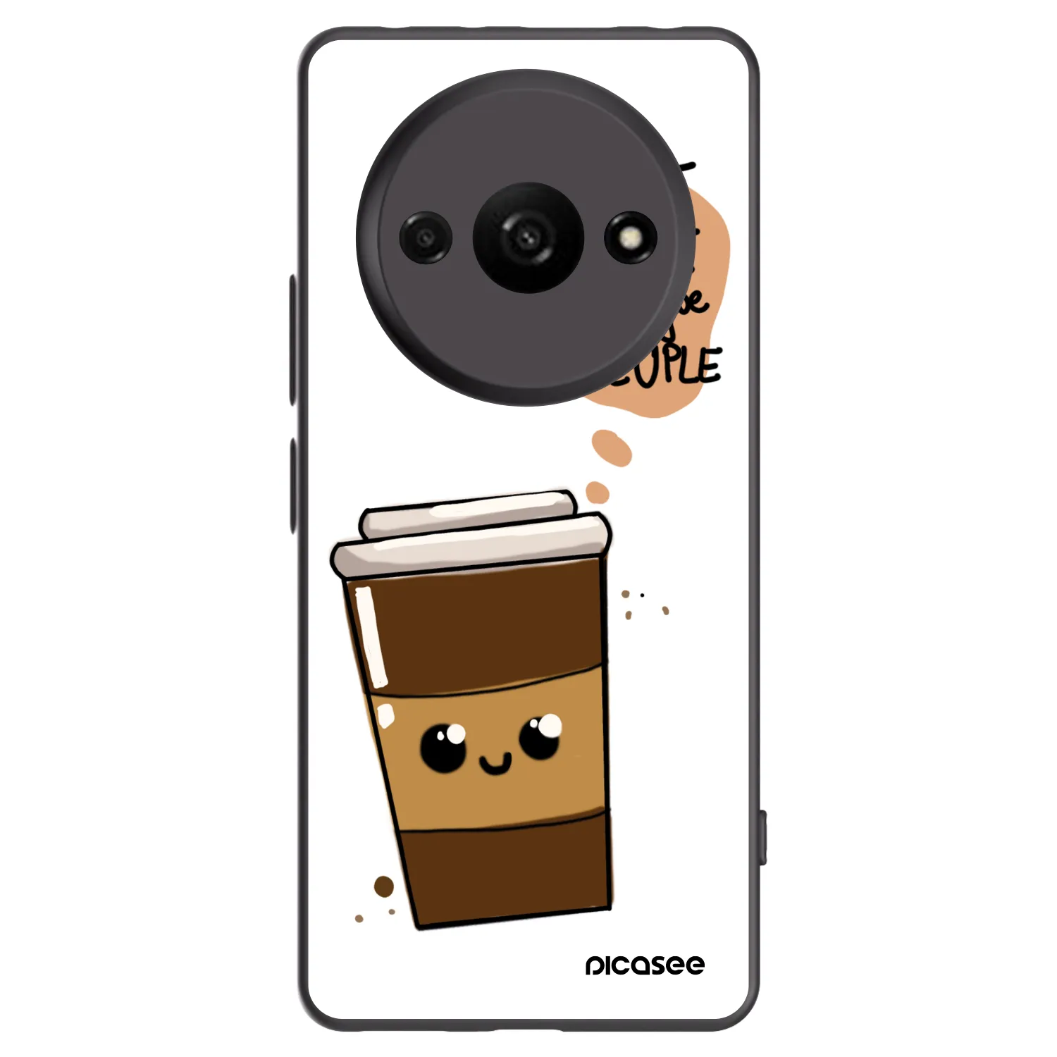 Picasee silikonový černý obal pro Xiaomi Redmi A3 - Cute coffee