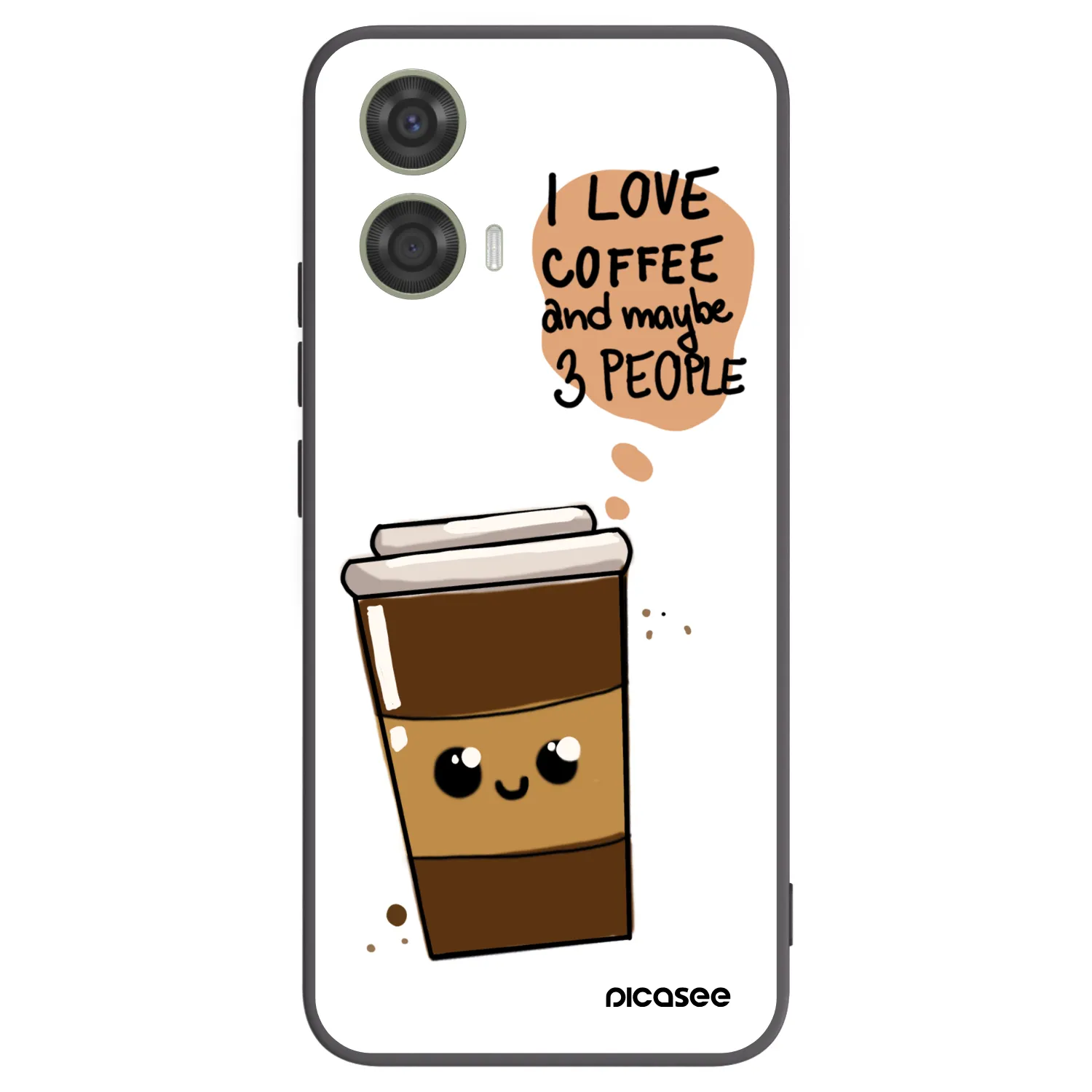 Picasee silikonový černý obal pro Motorola Moto G24 - Cute coffee