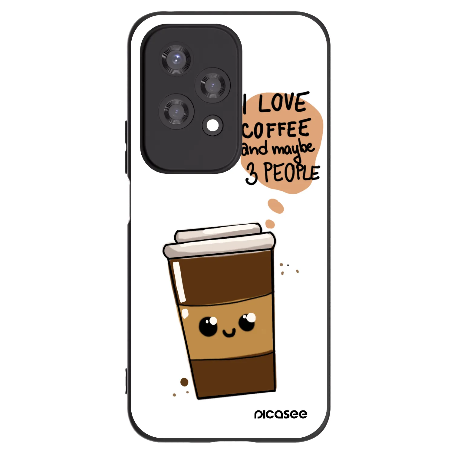 Picasee silikonový černý obal pro Honor 200 Lite - Cute coffee