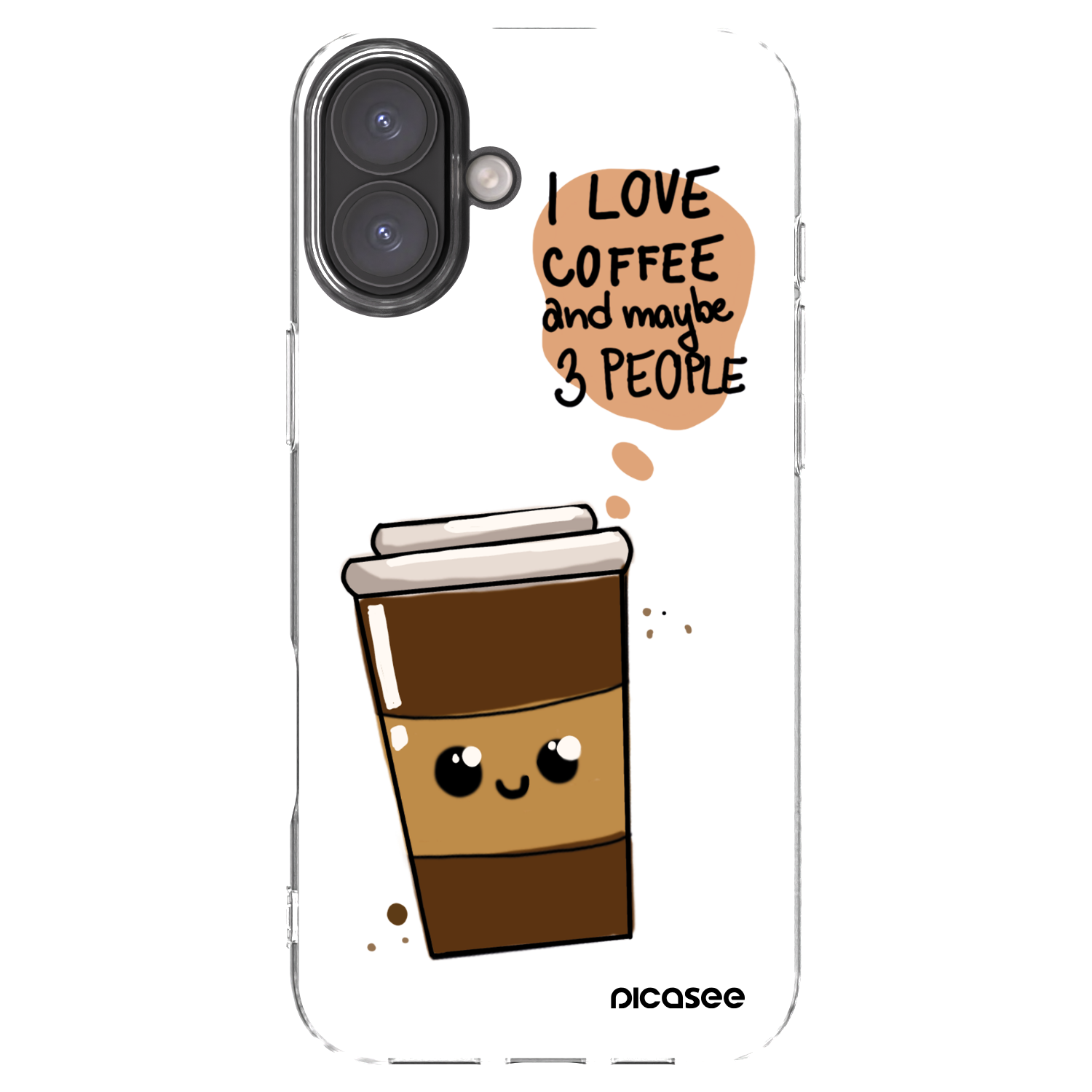 Picasee silikonový průhledný obal pro Apple iPhone 16 Plus - Cute coffee