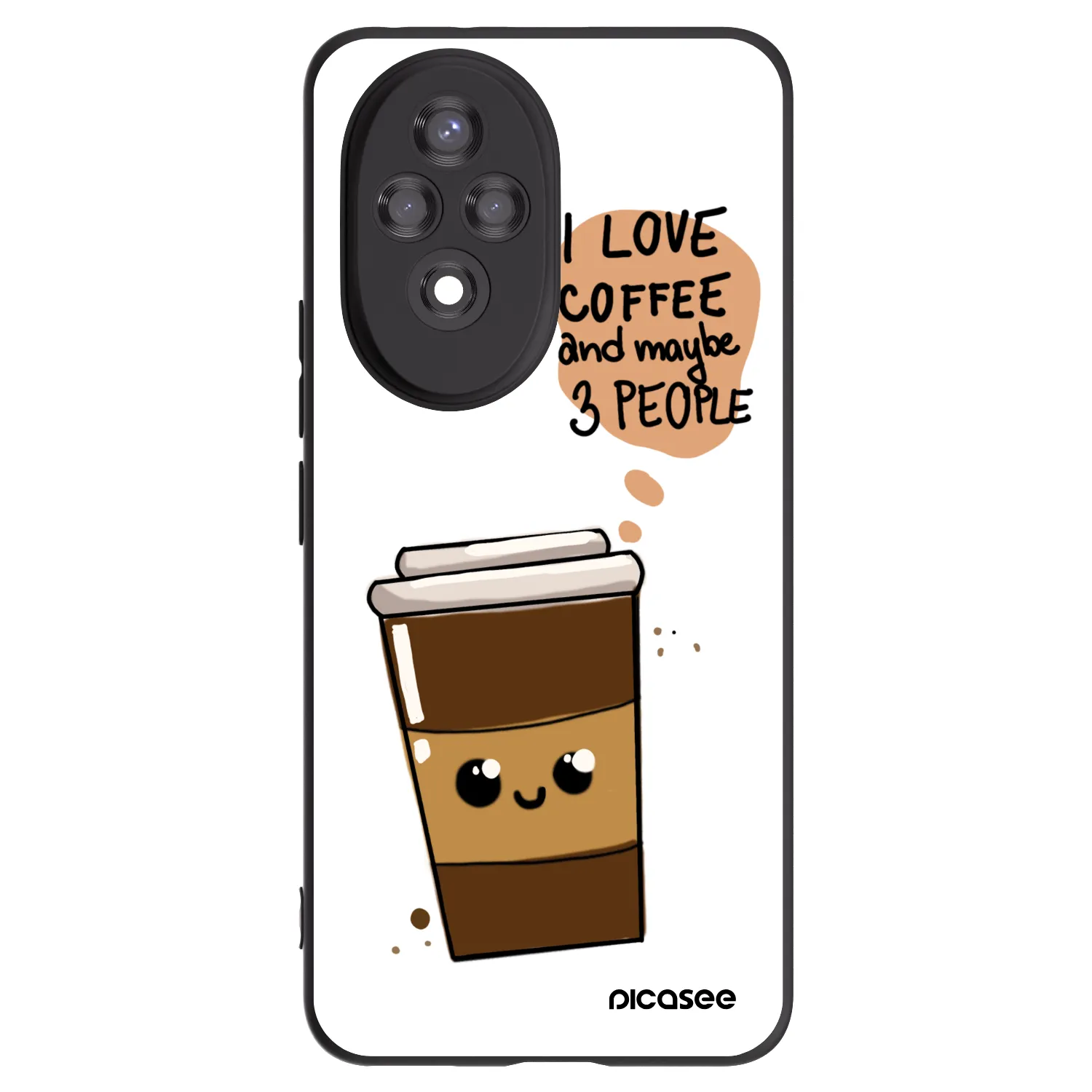 Picasee silikonový černý obal pro Honor 200 5G - Cute coffee