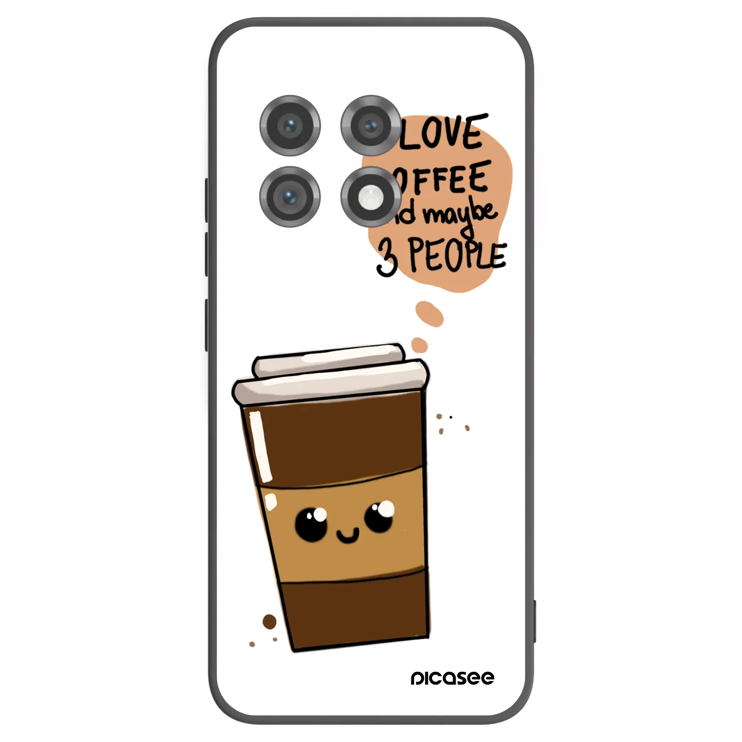 Picasee silikonový černý obal pro OnePlus 11 5G - Cute coffee