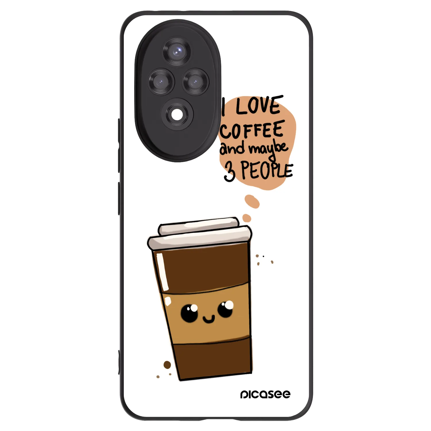 Picasee silikonový černý obal pro Honor 200 Pro 5G - Cute coffee