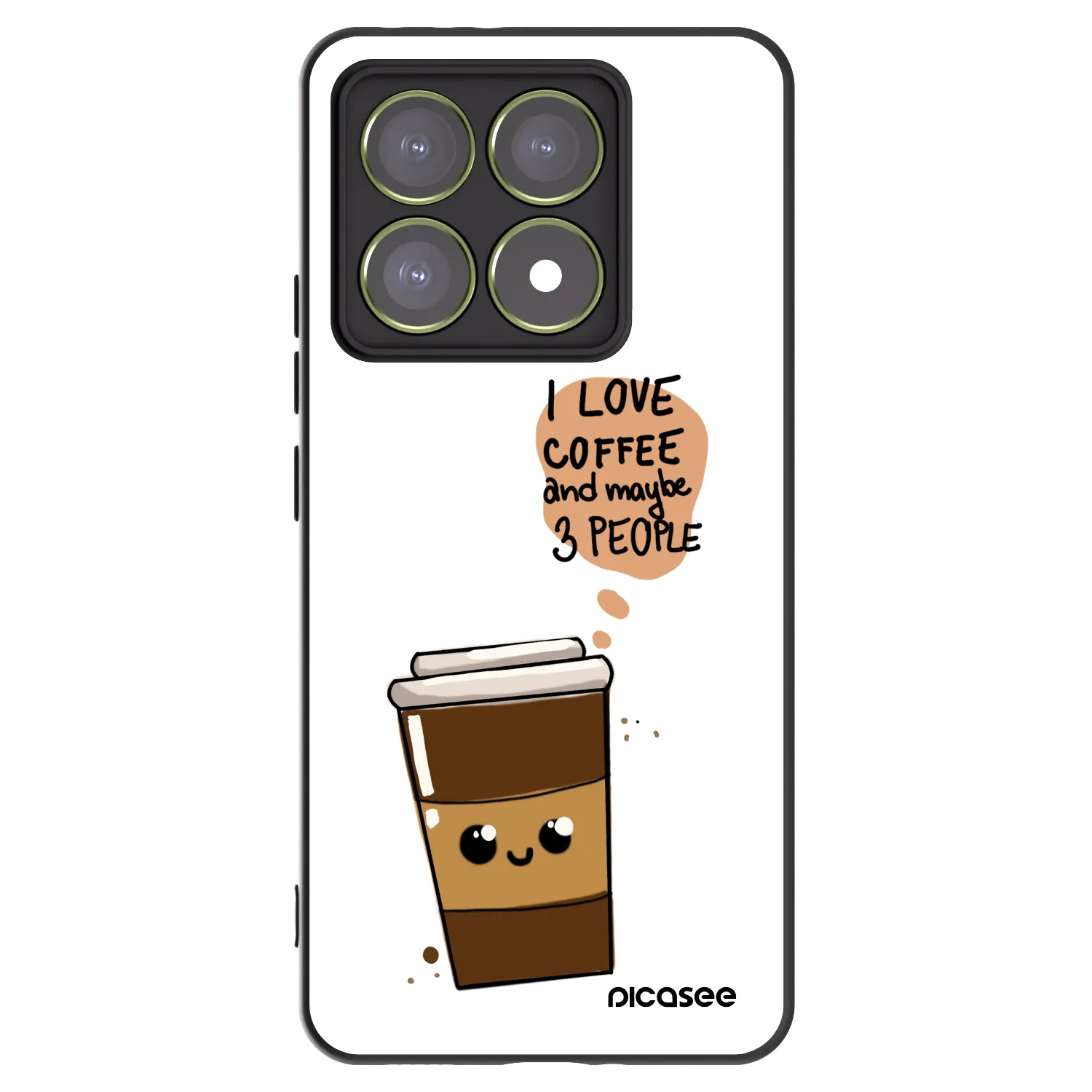 Picasee silikonový černý obal pro Xiaomi 14T - Cute coffee