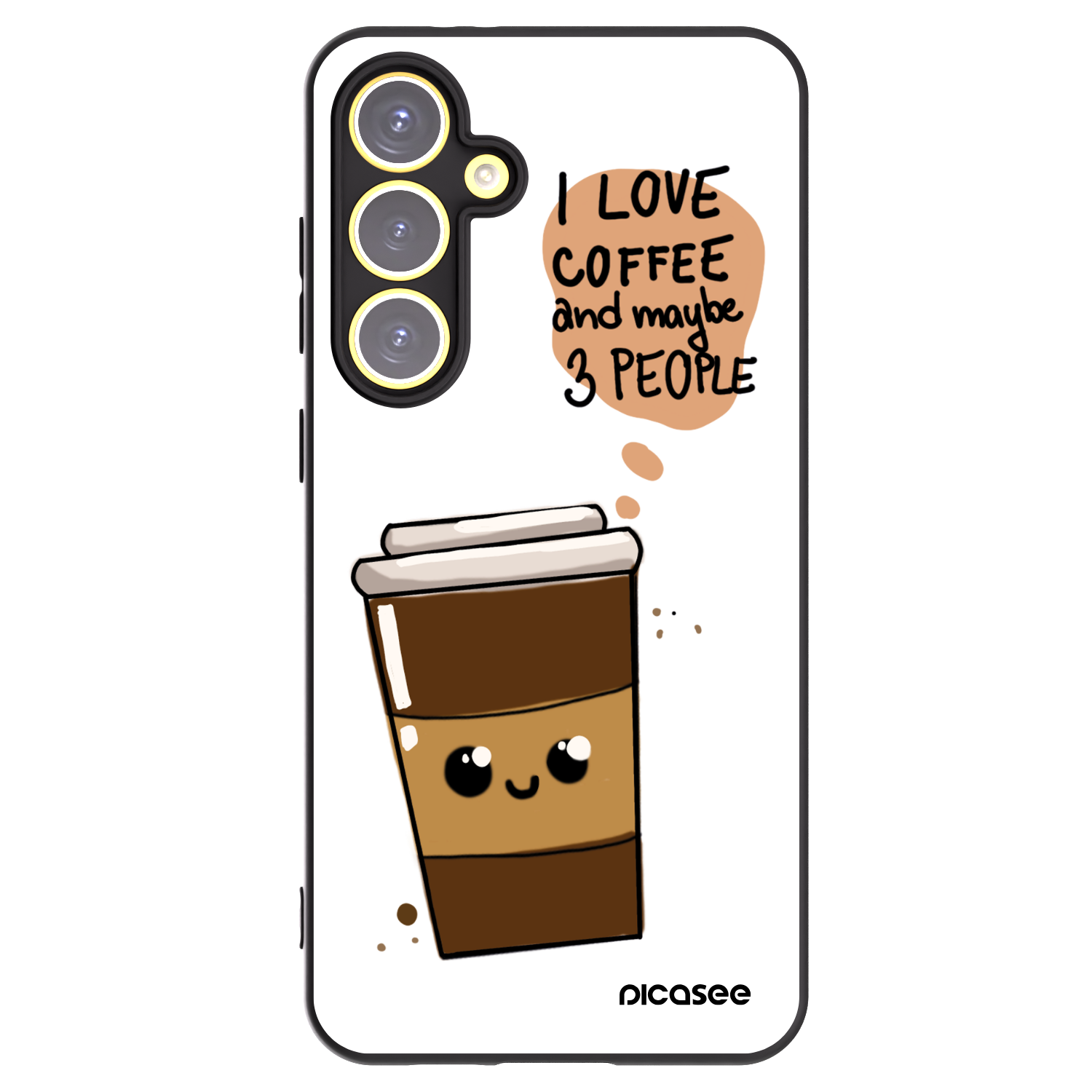 Picasee silikonový černý obal pro Samsung Galaxy S24 FE S721B - Cute coffee