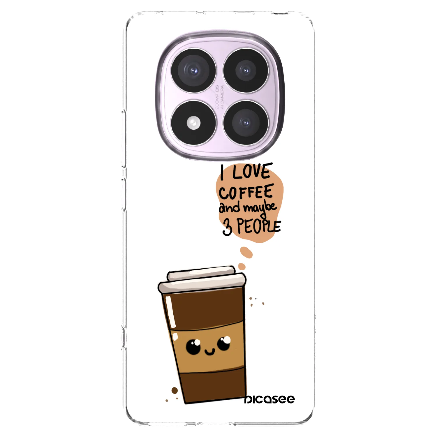 Picasee silikonový průhledný obal pro Xiaomi Redmi Note 14 Pro 5G - Cute coffee