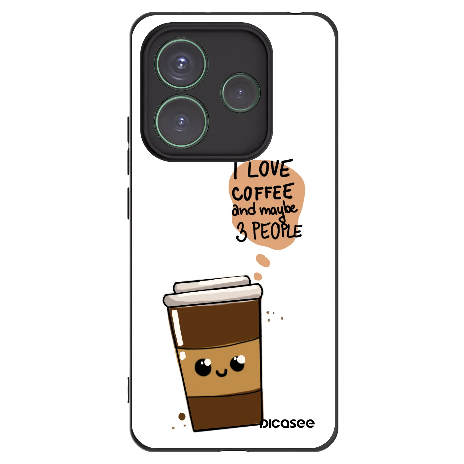 Picasee silikonový černý obal pro Xiaomi Redmi Note 14 5G - Cute coffee