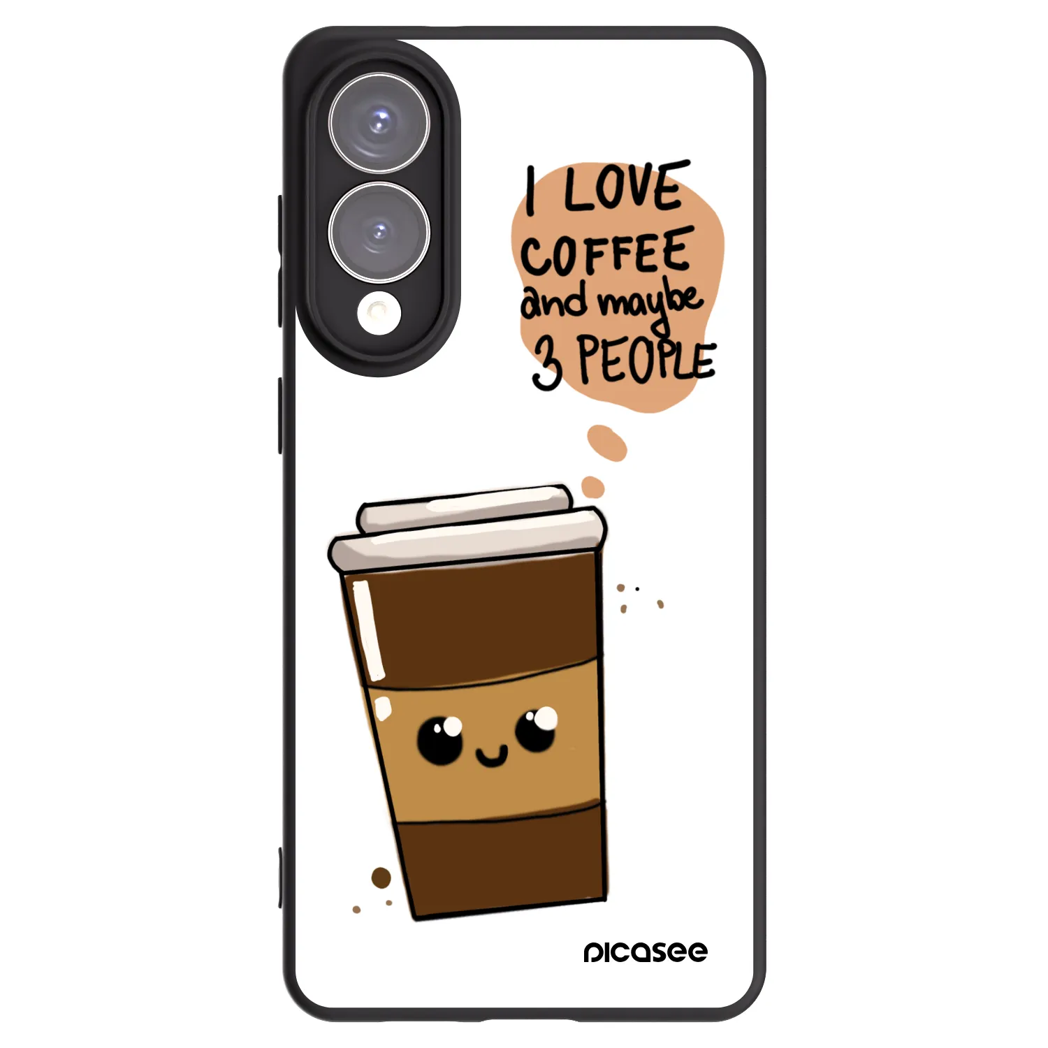Picasee silikonový černý obal pro Samsung Galaxy S25 Edge 5G - Cute coffee
