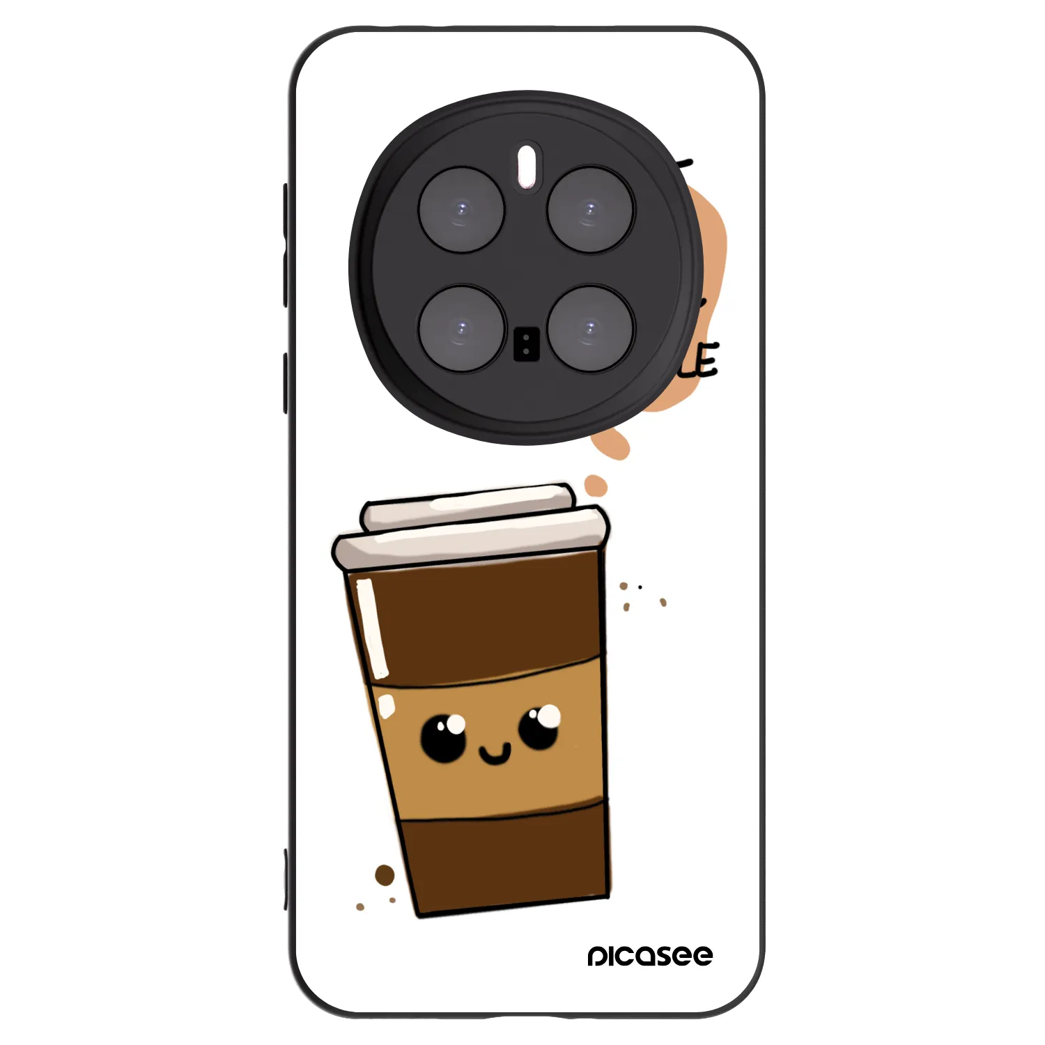 Picasee silikonový černý obal pro Honor Magic7 Pro 5G - Cute coffee