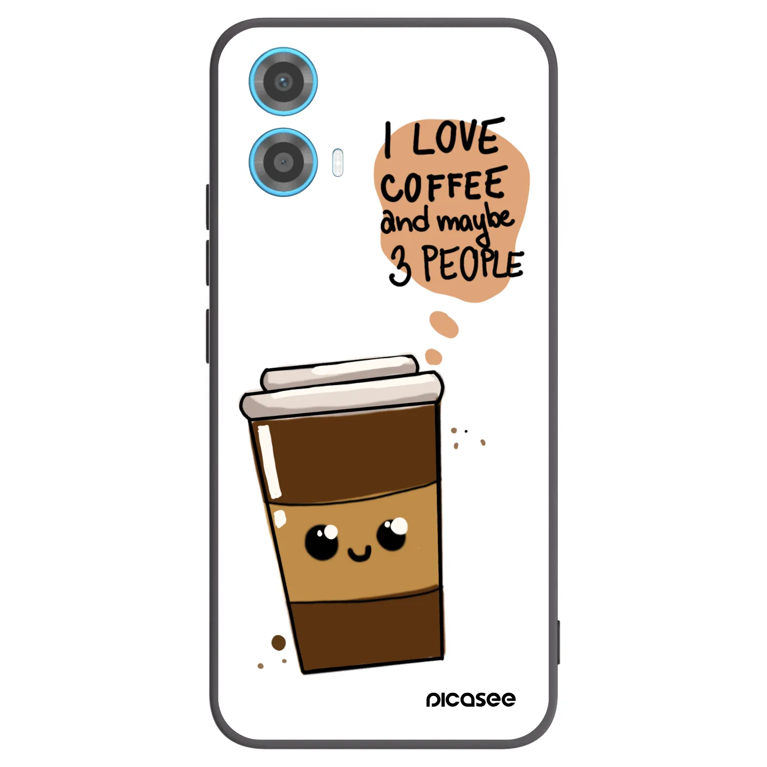 Picasee silikonový černý obal pro Motorola Moto G34 5G - Cute coffee