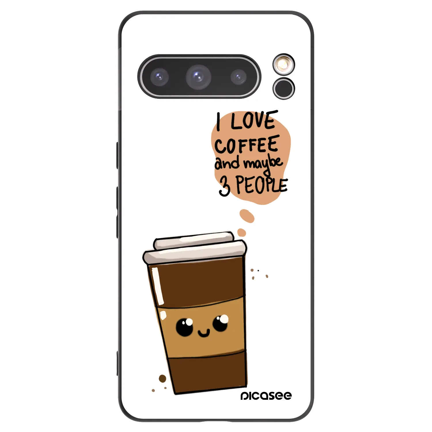 Picasee silikonový černý obal pro Google Pixel 8 Pro - Cute coffee