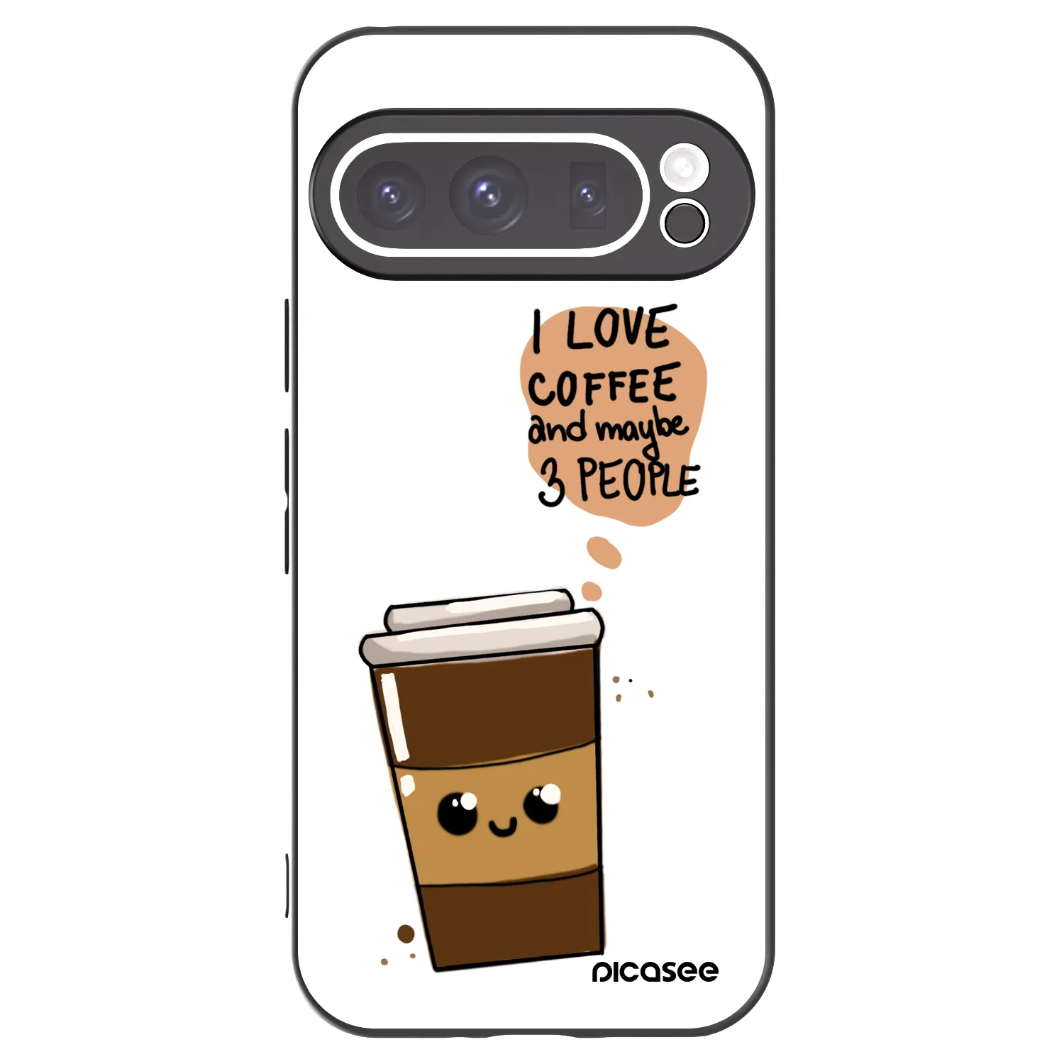 Picasee silikonový černý obal pro Google Pixel 9 Pro - Cute coffee