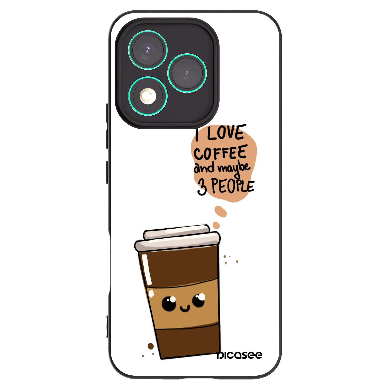Picasee silikonový černý obal pro Honor 400 Lite 5G - Cute coffee