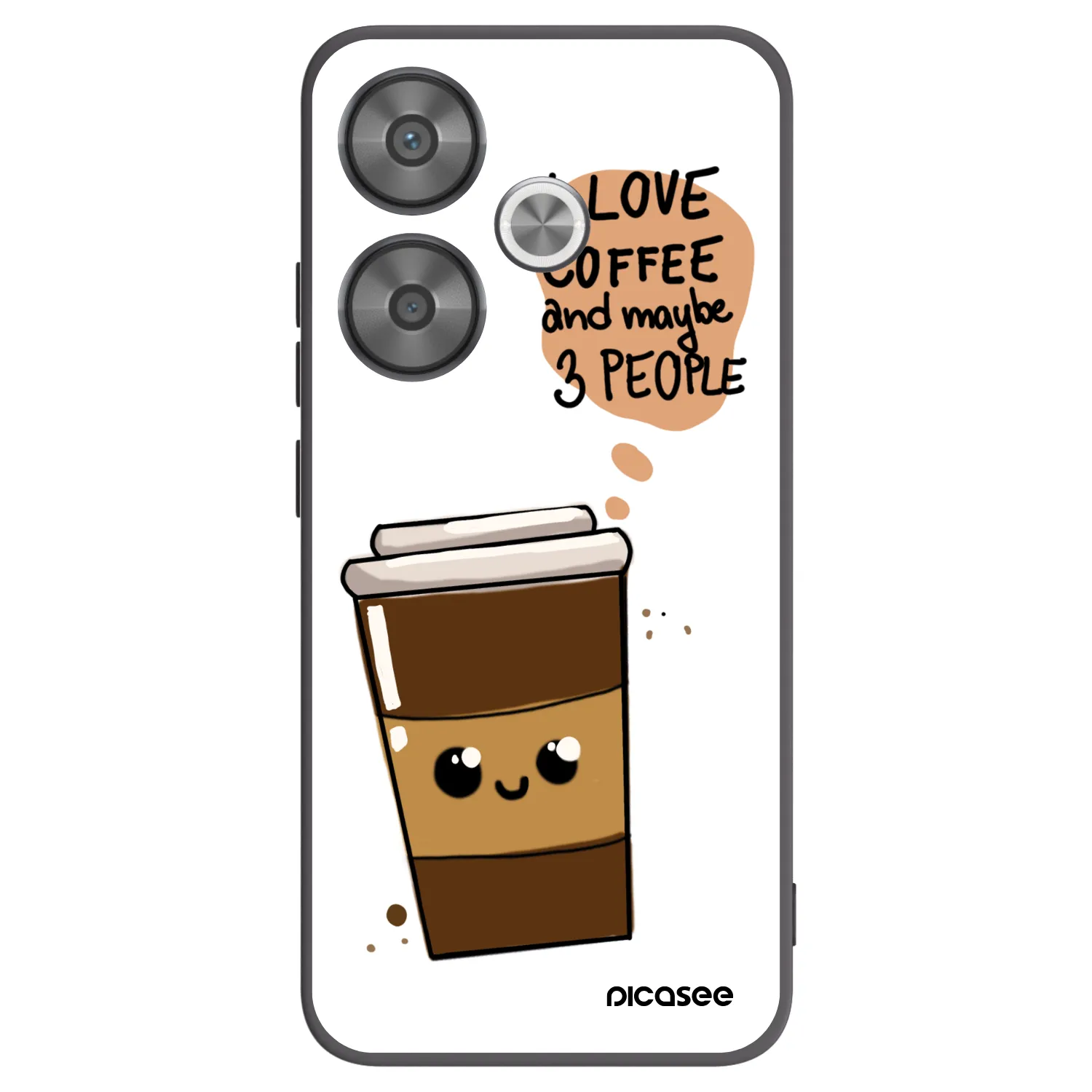 Picasee silikonový černý obal pro Xiaomi Poco F6 - Cute coffee