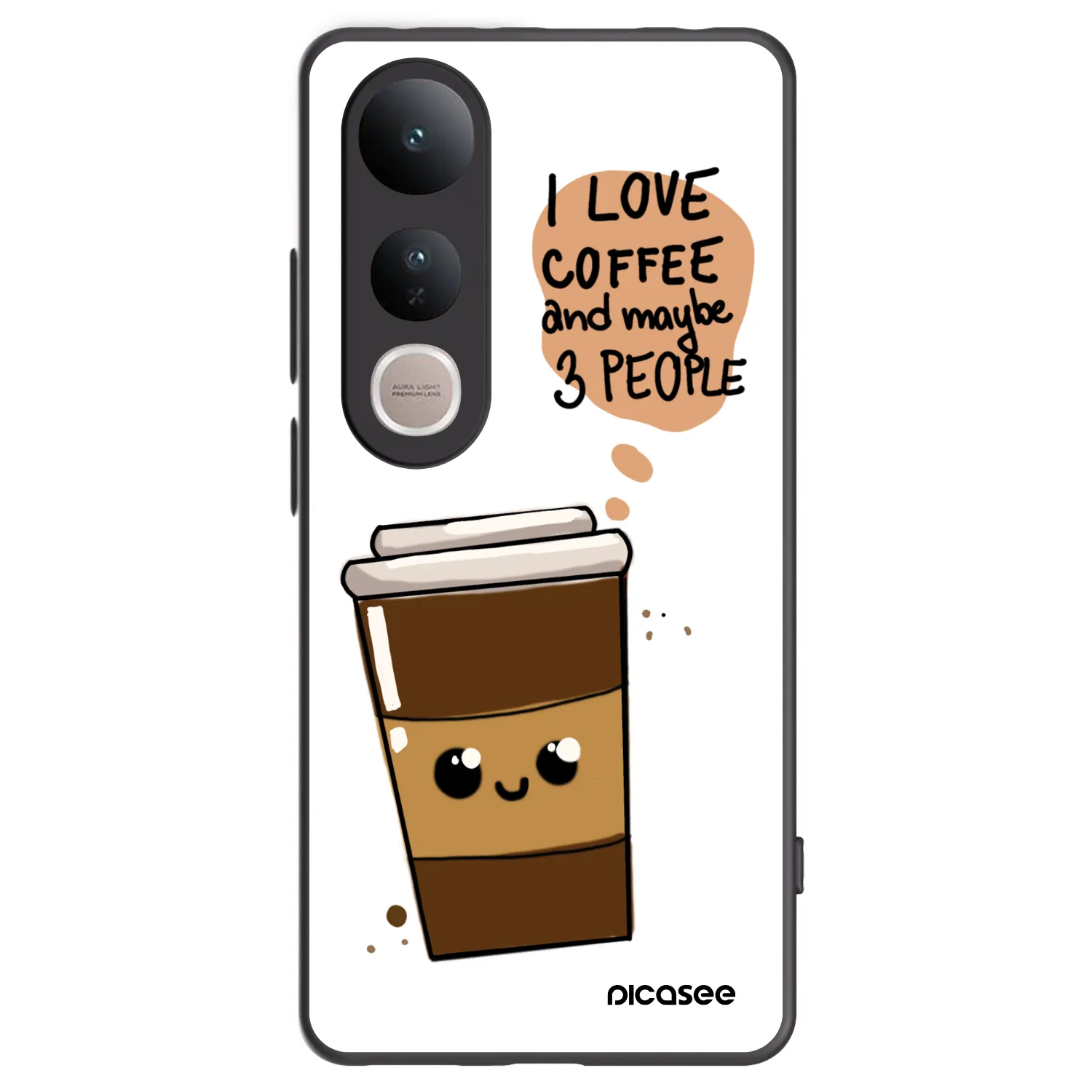 Picasee silikonový černý obal pro Vivo V50 Lite 5G - Cute coffee