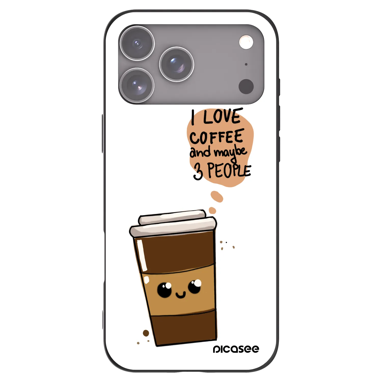 Picasee silikonový černý obal pro Apple iPhone 17 Pro Max - Cute coffee