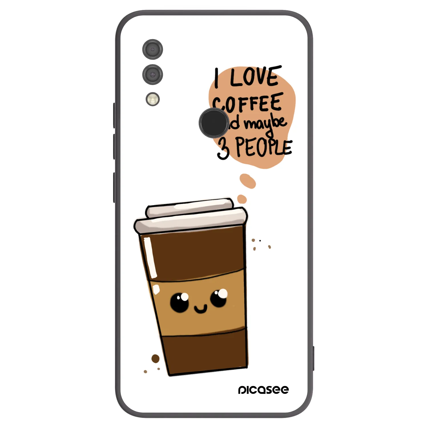 Picasee silikonový černý obal pro Xiaomi Redmi 7 - Cute coffee
