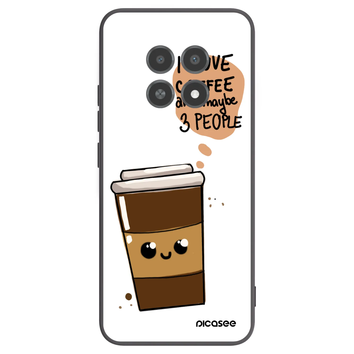 Picasee silikonový černý obal pro Realme 12X - Cute coffee